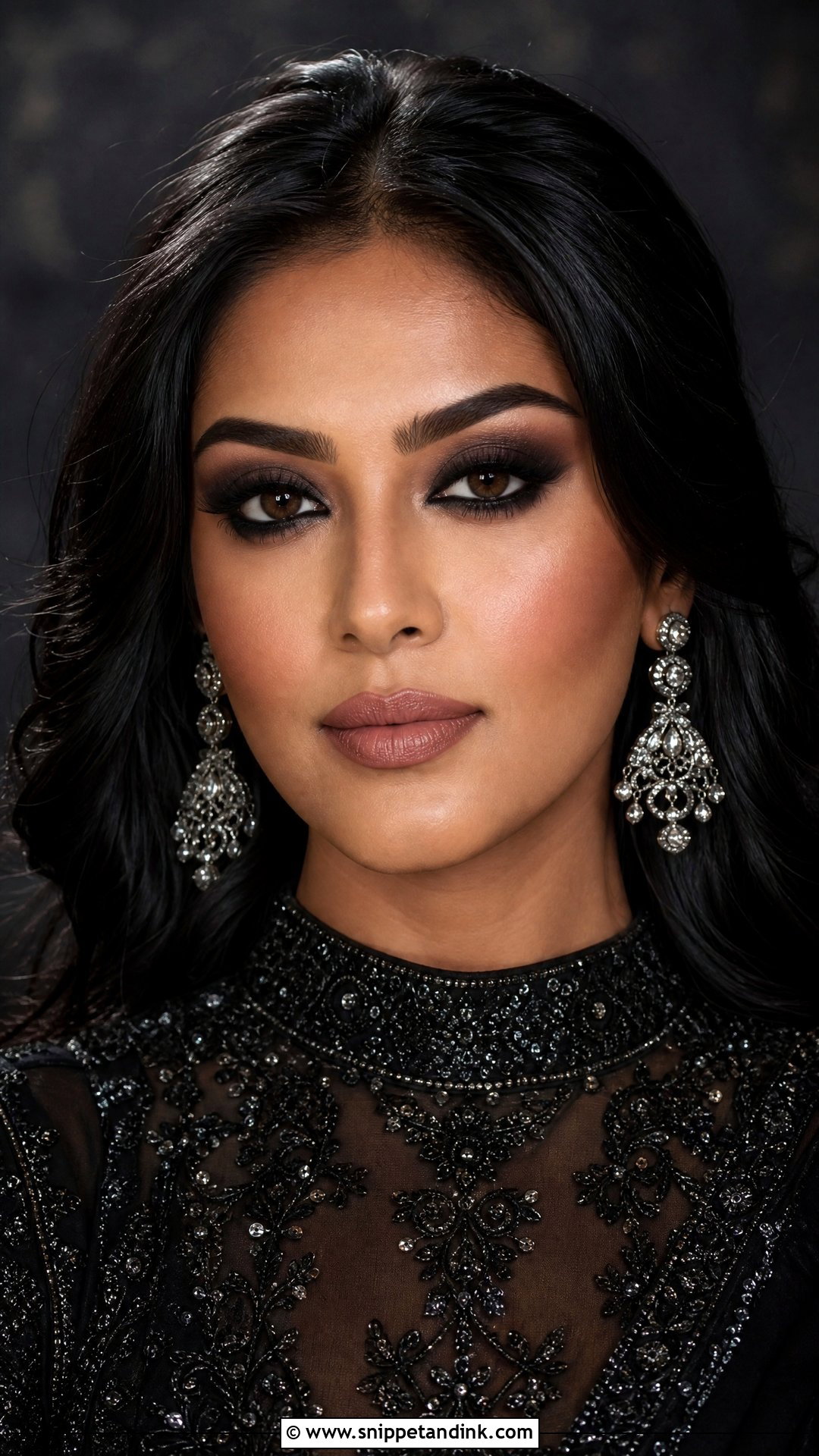 Black Lehenga Smokey Eye Makeup - Snippet and Ink - 20 Lengha Makeup Looks