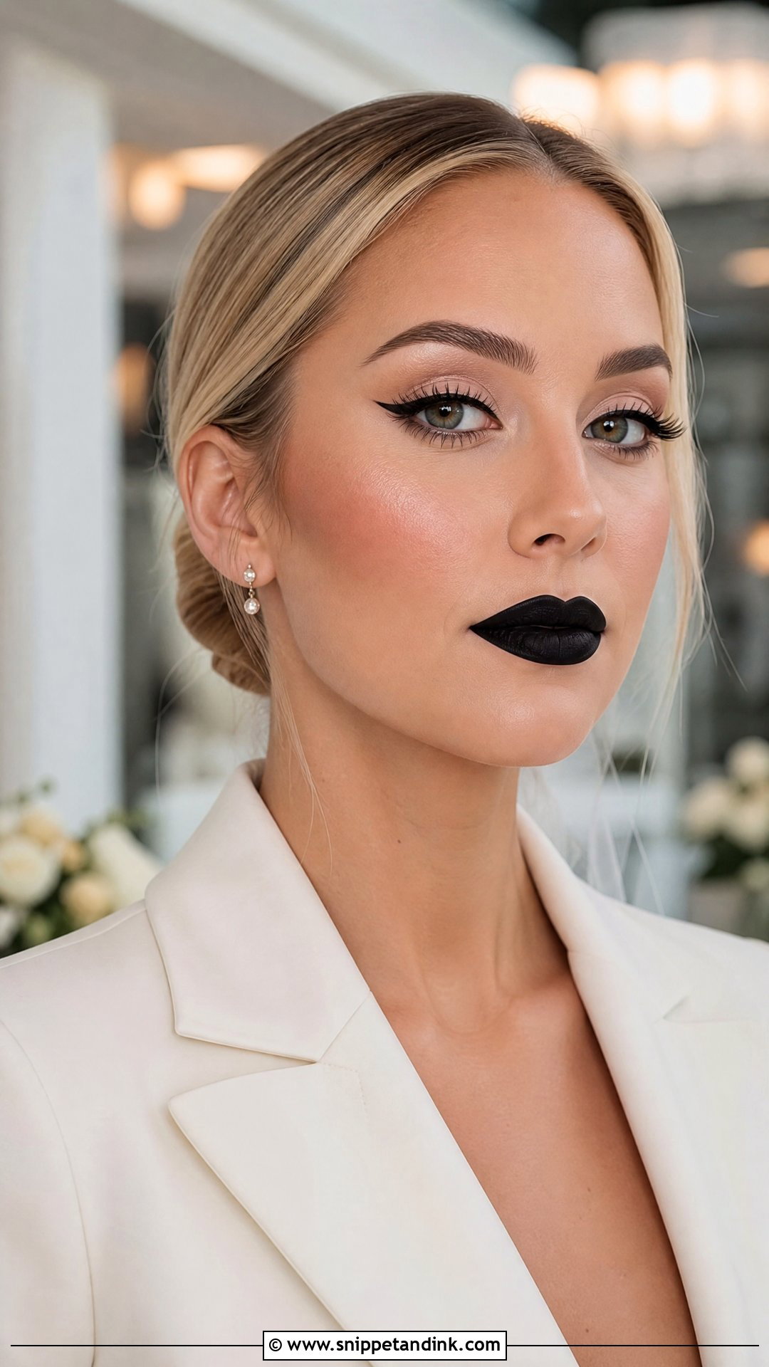 Black Lip Wedding Makeup - Snippet and Ink - 25 Alternative Wedding Makeup Ideas