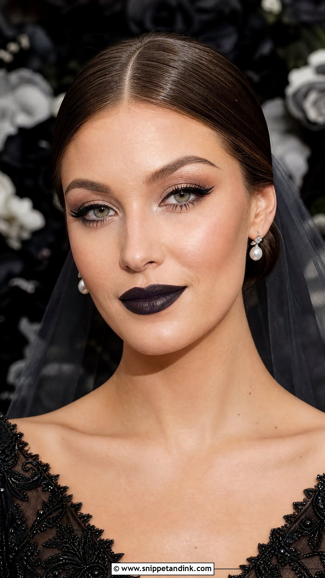 Black Lip Wedding Makeup - Snippet and Ink - 20 Halloween Wedding Makeup Ideas