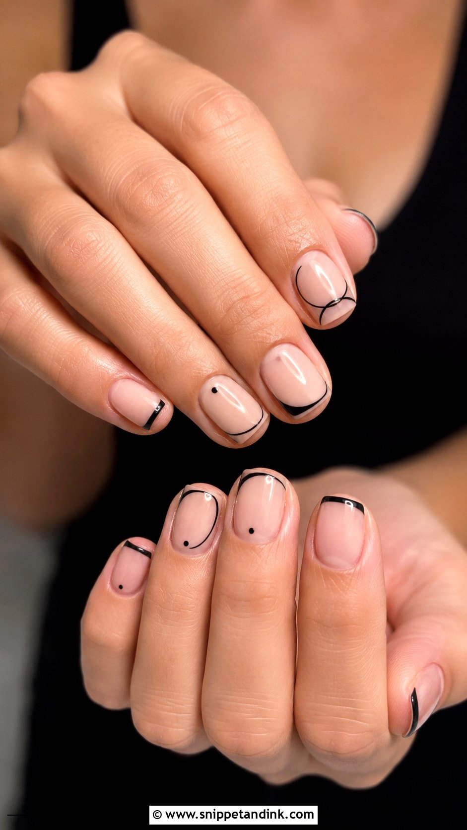 Black Minimalist Bridesmaid Nails - Snippet and Ink - 20 Black Bridesmaid Wedding Nails