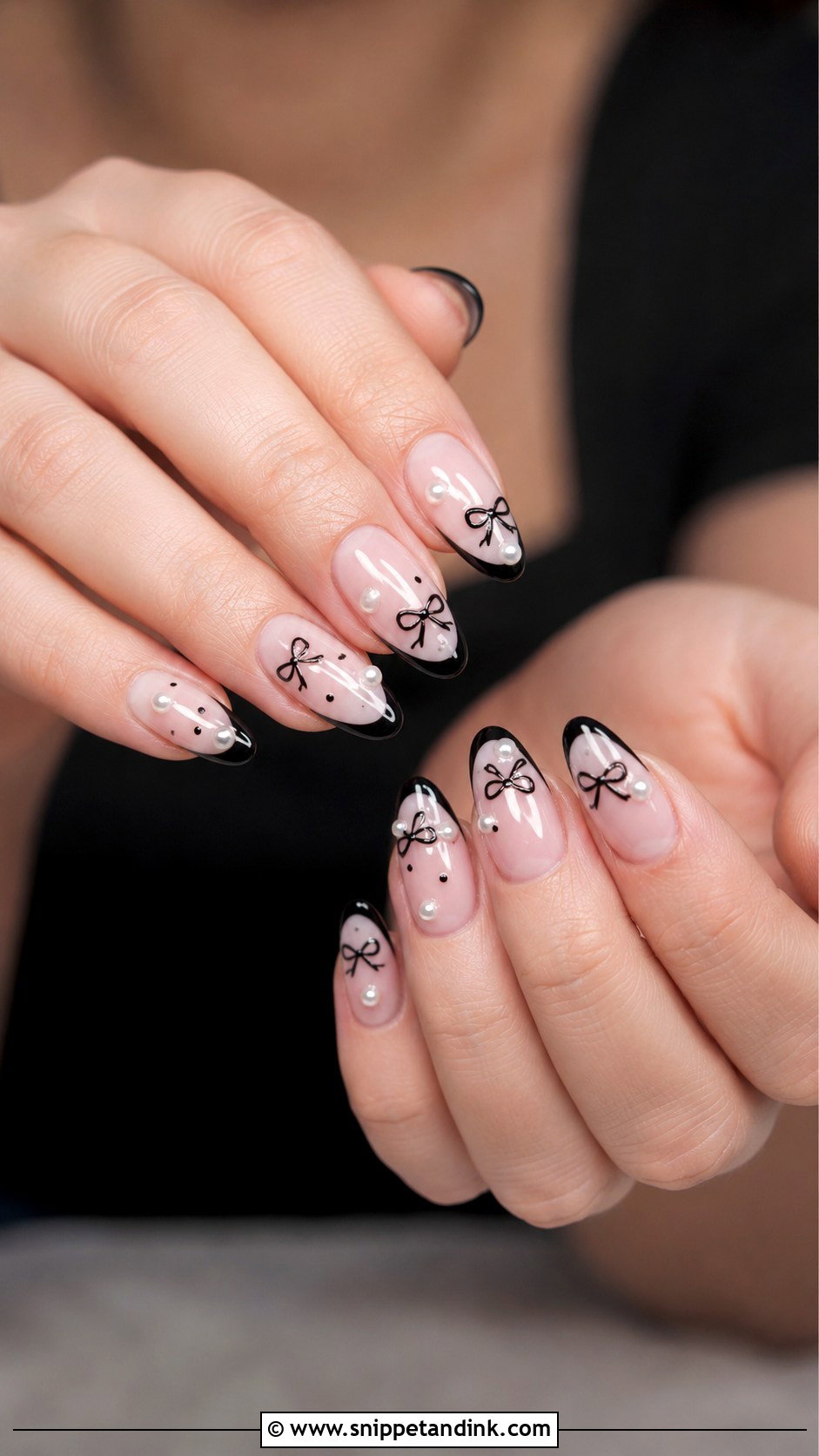 Black Minimalist Wedding Nails - Snippet and Ink - 30 Black Wedding Nails