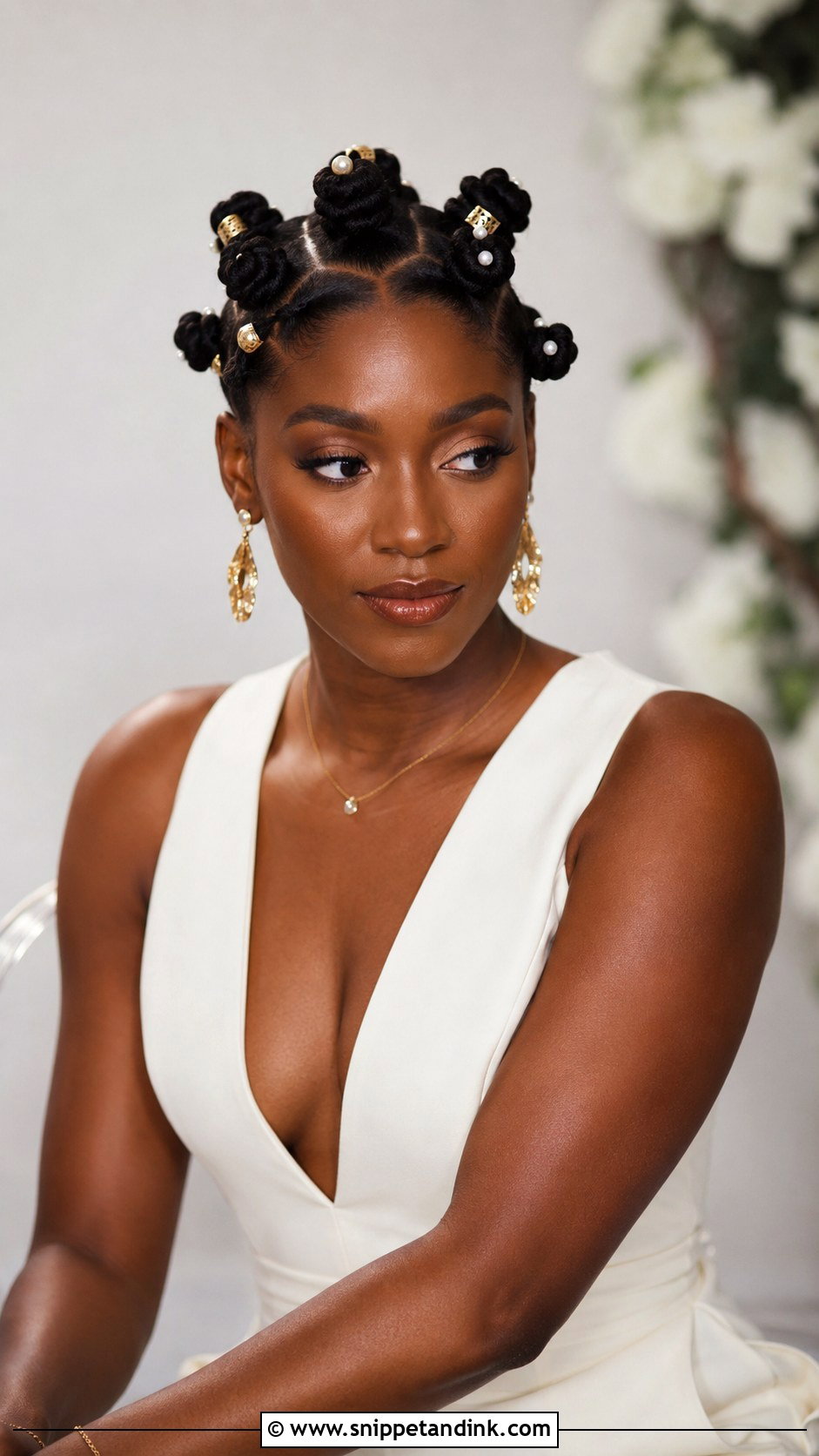 Black Natural Hair Bantu Knot Wedding Hair - Snippet and Ink - 20 Black Natural Hair Wedding Styles