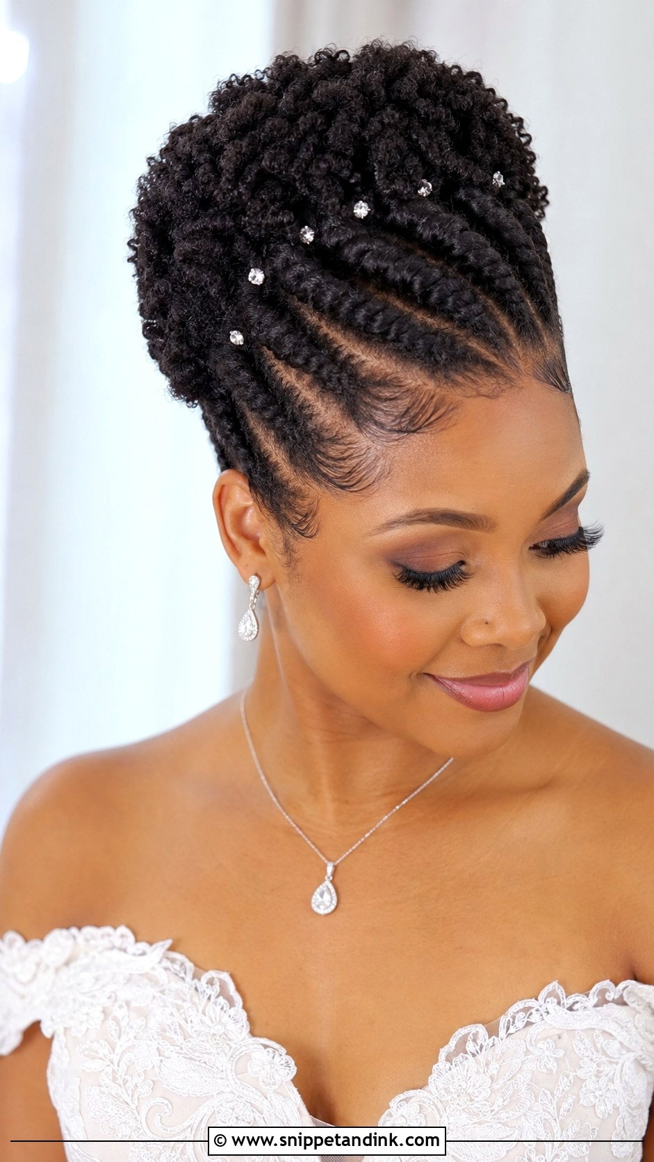 Black Natural Hair Flat Twist Updo - Snippet and Ink - 20 Black Natural Hair Wedding Styles