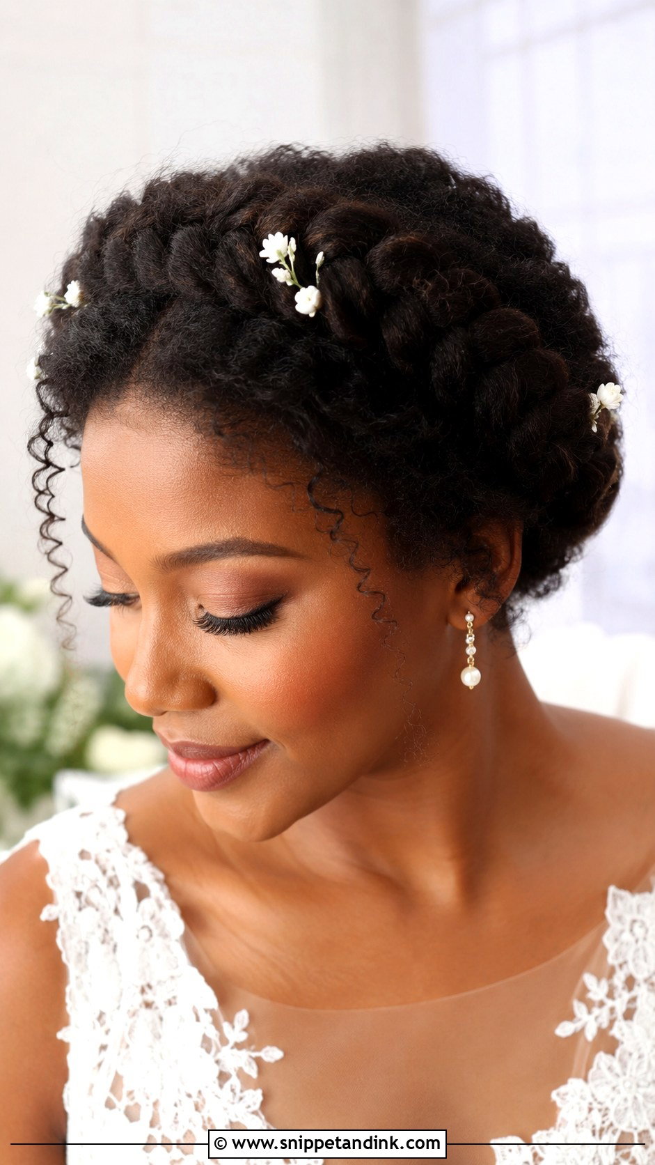 Black Natural Hair Halo Braid - Snippet and Ink - 20 Black Natural Hair Wedding Styles