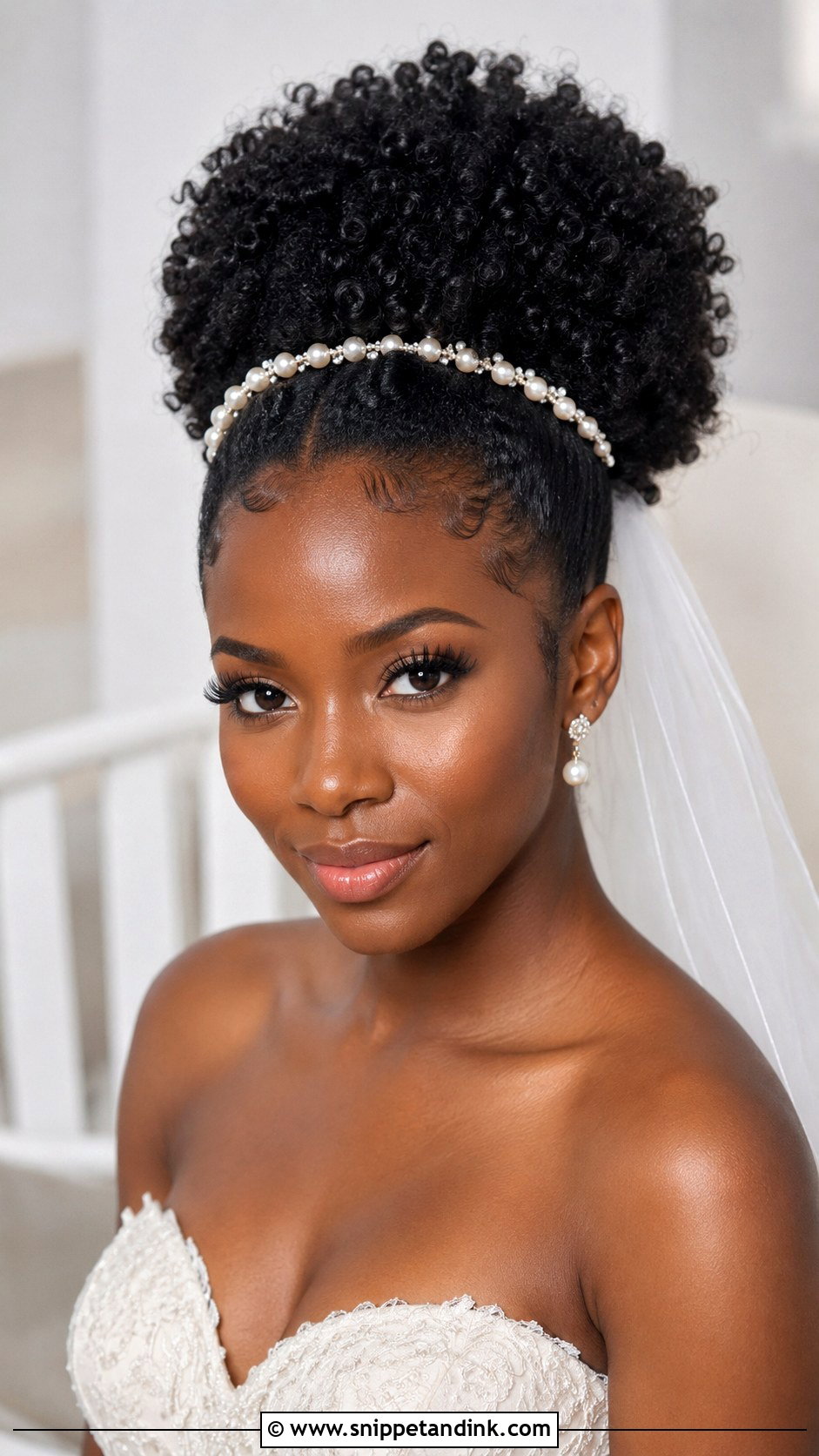 Black Natural Hair High Puff Wedding Hair - Snippet and Ink - 20 Black Natural Hair Wedding Styles