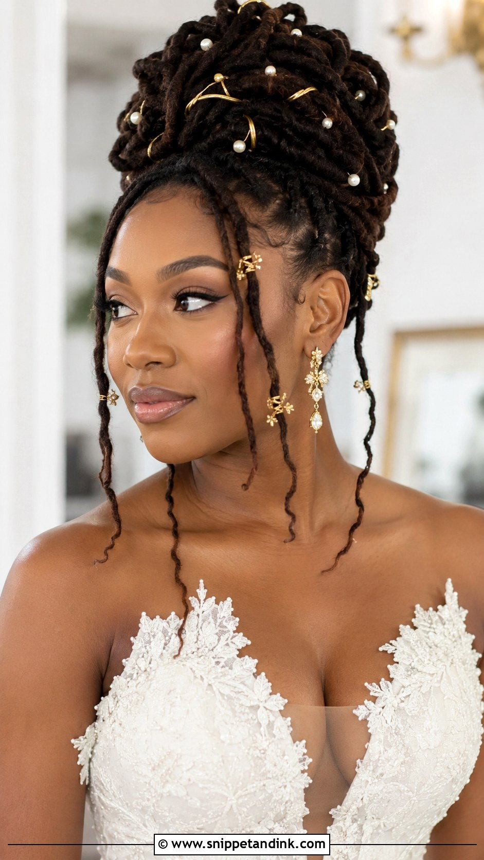 Black Natural Hair Loc Wedding Updo - Snippet and Ink - 20 Black Natural Hair Wedding Styles
