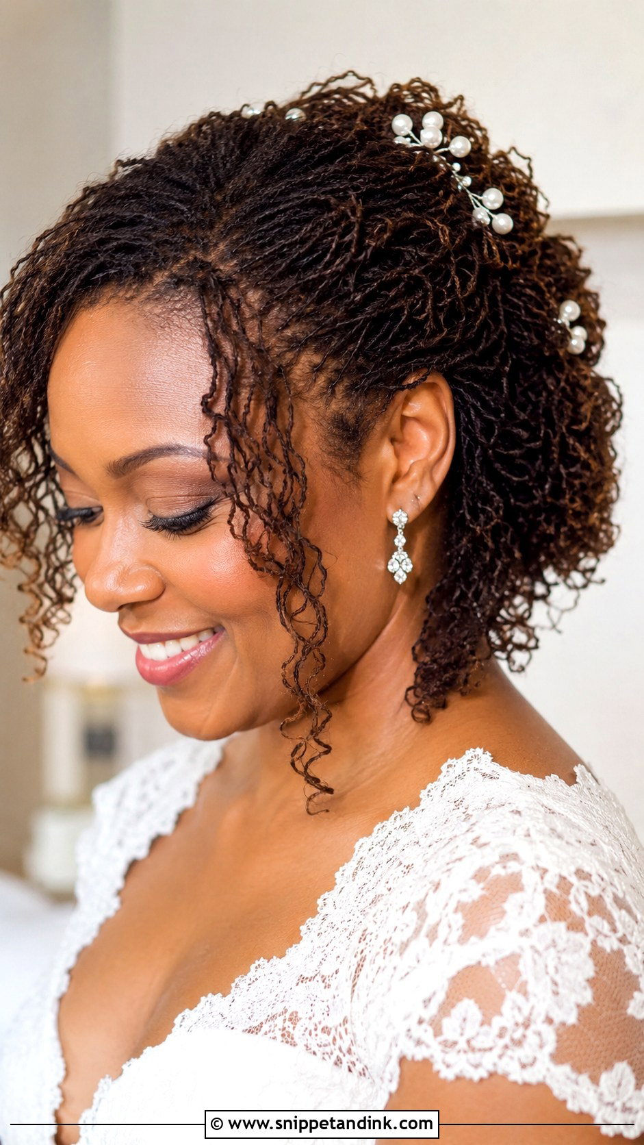 Black Natural Hair Sisterlocks Wedding Hair - Snippet and Ink - 20 Black Natural Hair Wedding Styles