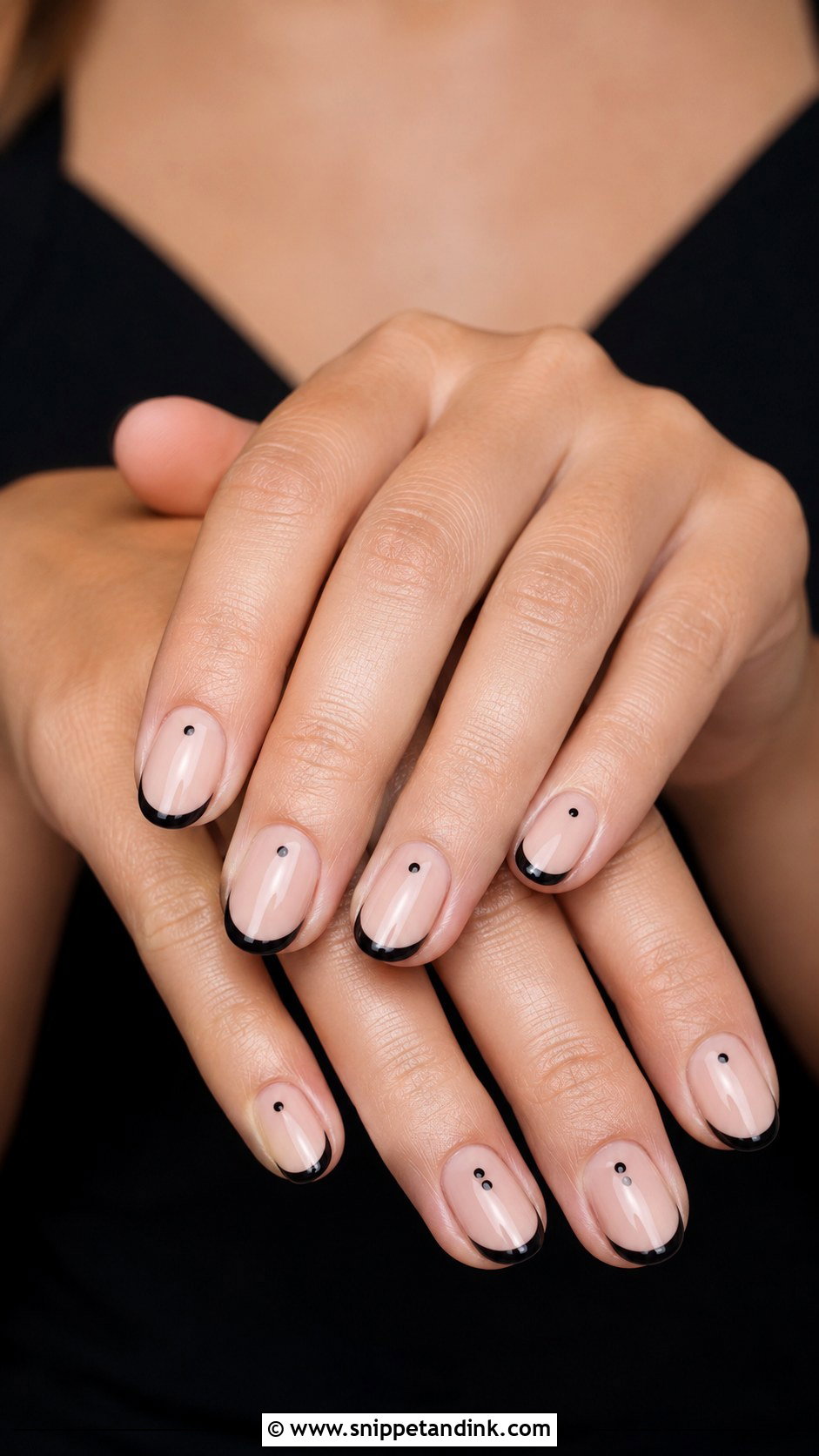 Black Nude Bridesmaid Nails - Snippet and Ink - 20 Black Bridesmaid Wedding Nails
