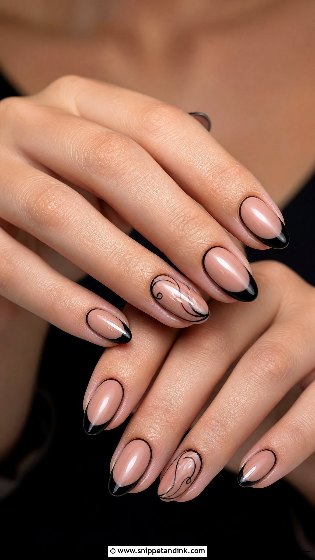 Black Nude Wedding Nails - Snippet and Ink - 25 Black Wedding Nails for Bride