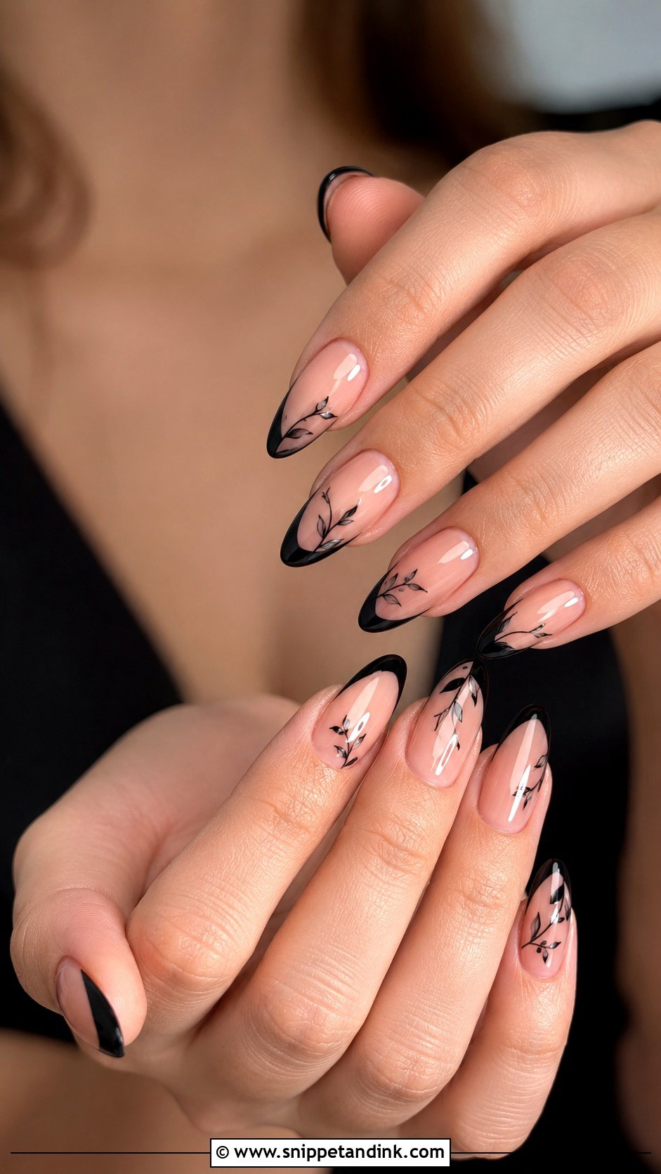Black Nude Wedding Nails - Snippet and Ink - 30 Black Wedding Nails