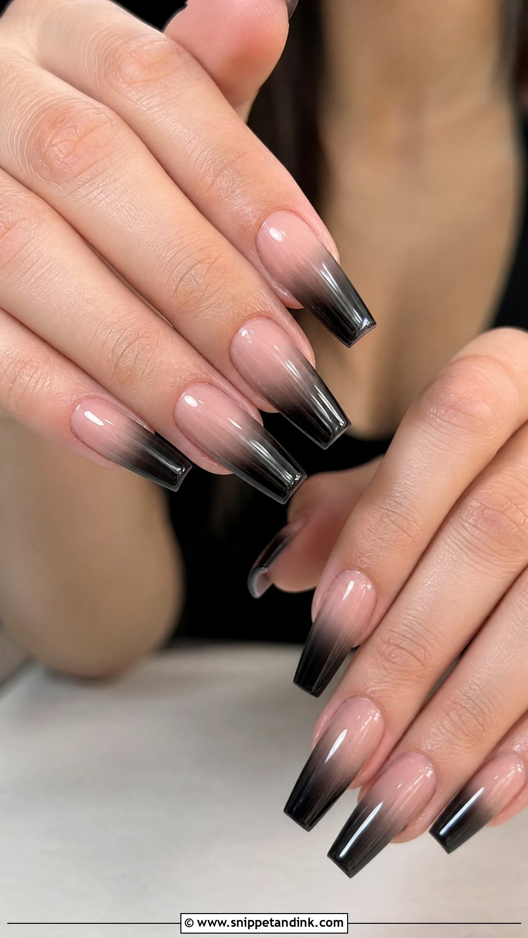Black Ombre Bridal Nails - Snippet and Ink - 25 Black Bridal Nails