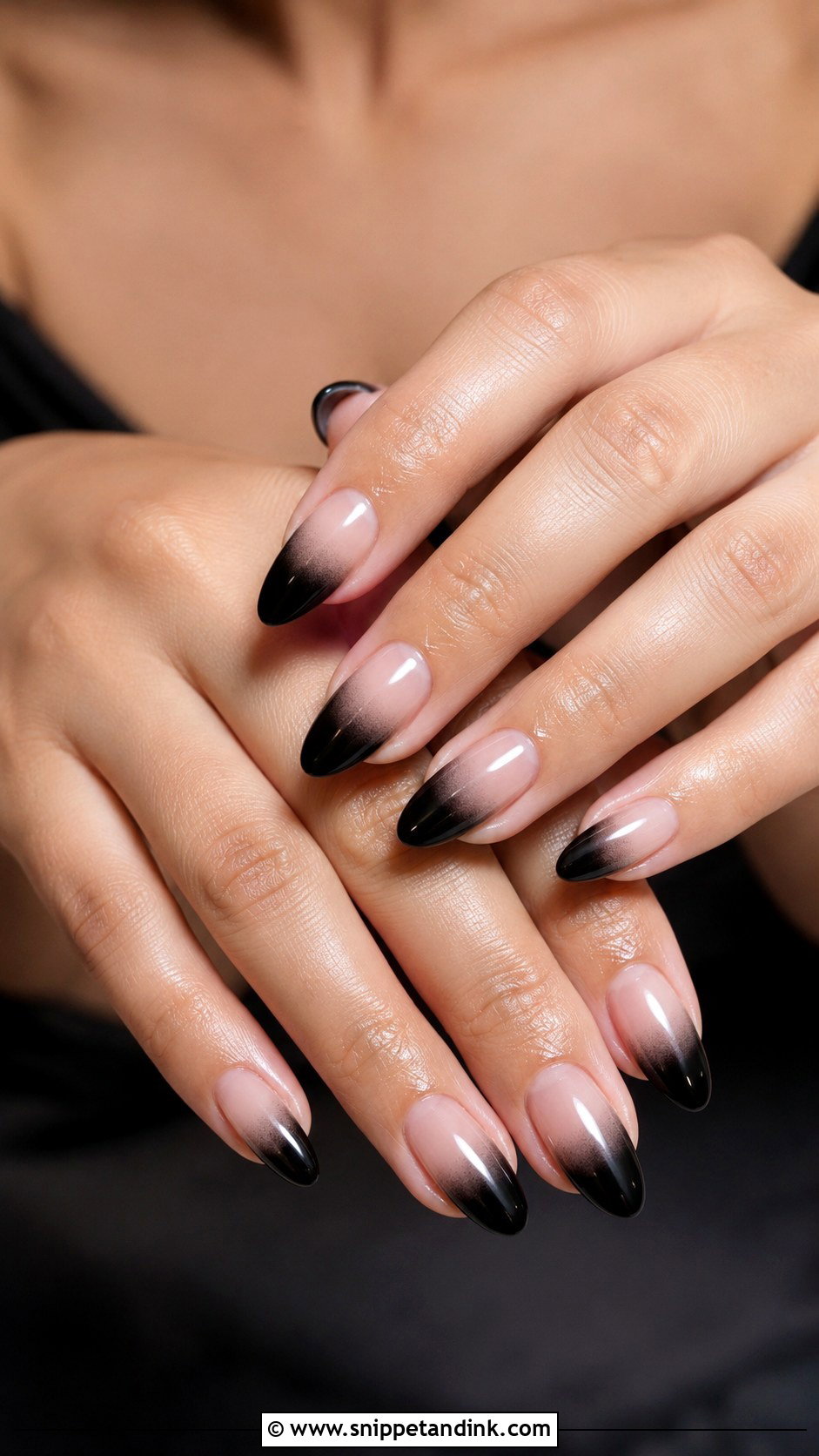 Black Ombre Bridesmaid Nails - Snippet and Ink - 20 Black Bridesmaid Wedding Nails