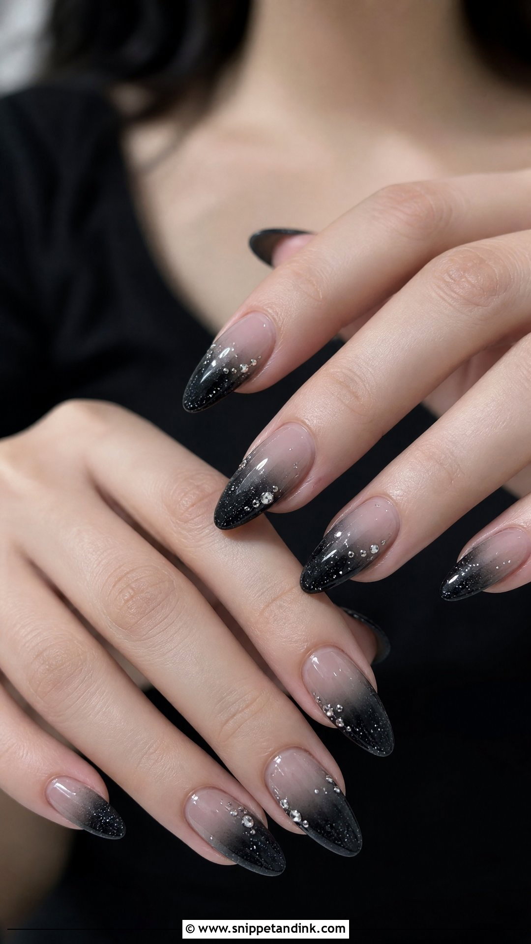 Black Ombre Goth Wedding Nails - Snippet and Ink - 25 Goth Wedding Nails