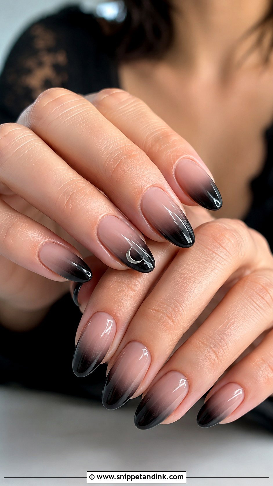 Black Ombre Halloween Wedding Nails - Snippet and Ink - 20 Halloween Wedding Nails
