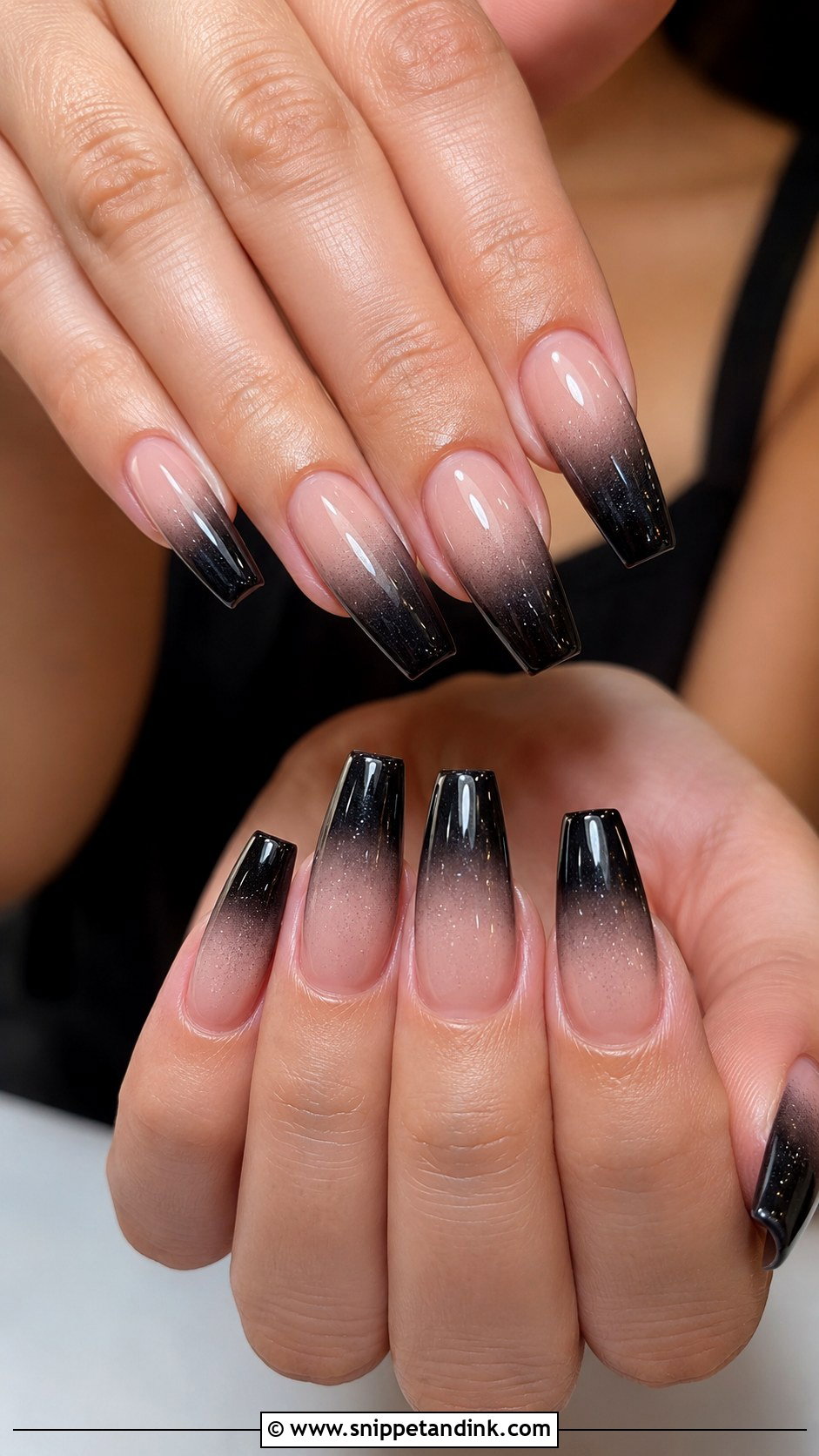 Black Ombre Wedding Nails - Snippet and Ink - 20 Classy Black Wedding Nails