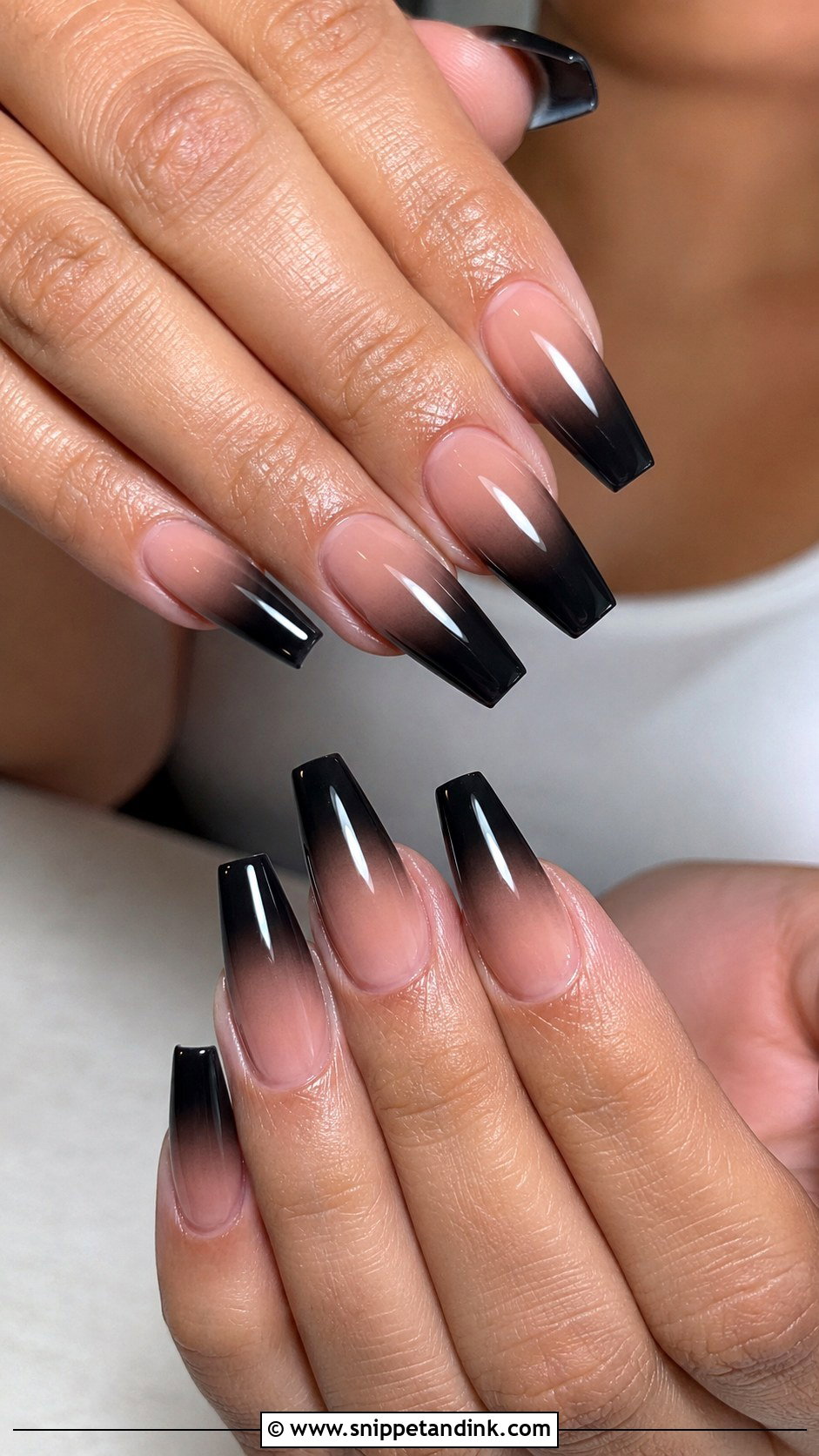 Black Ombre Wedding Nails - Snippet and Ink - 30 Black Wedding Nails