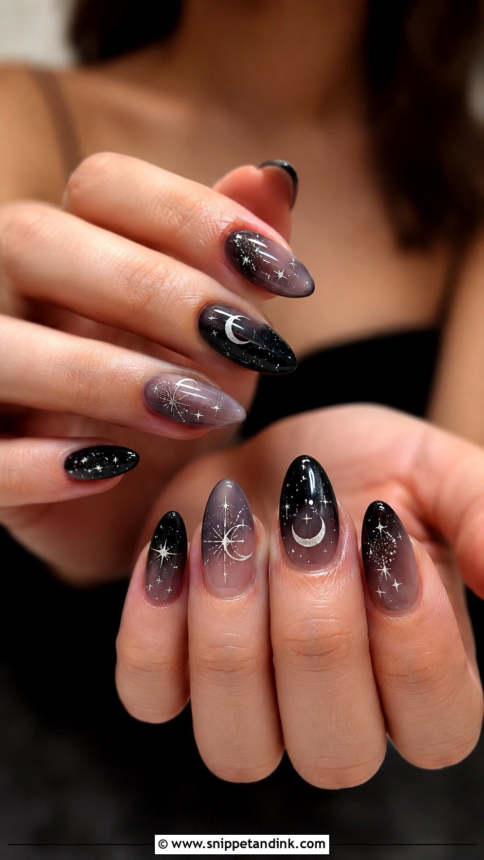 Black Pearl Alt Wedding Nails - Snippet and Ink - 20 Alt Wedding Nails