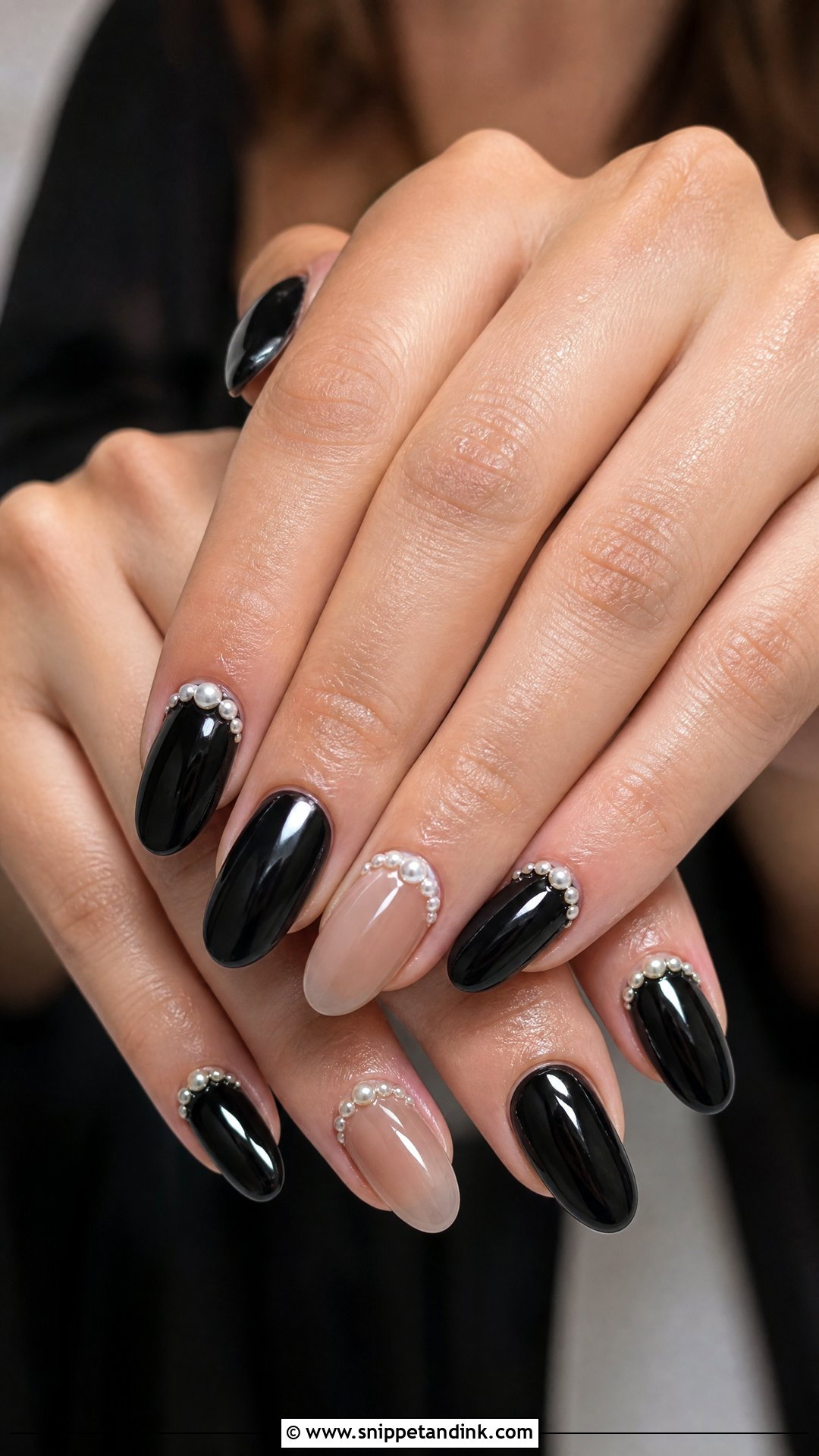 Black Pearl Bridal Nails - Snippet and Ink - 25 Black Bridal Nails