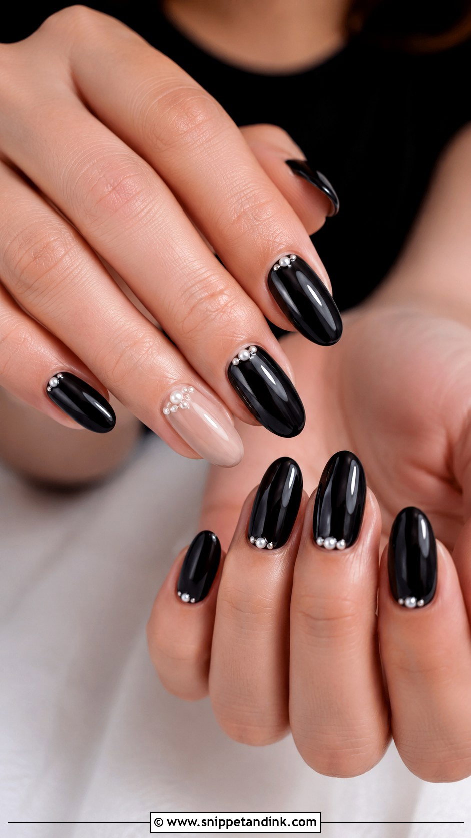 Black Pearl Wedding Nails - Snippet and Ink - 20 Classy Black Wedding Nails