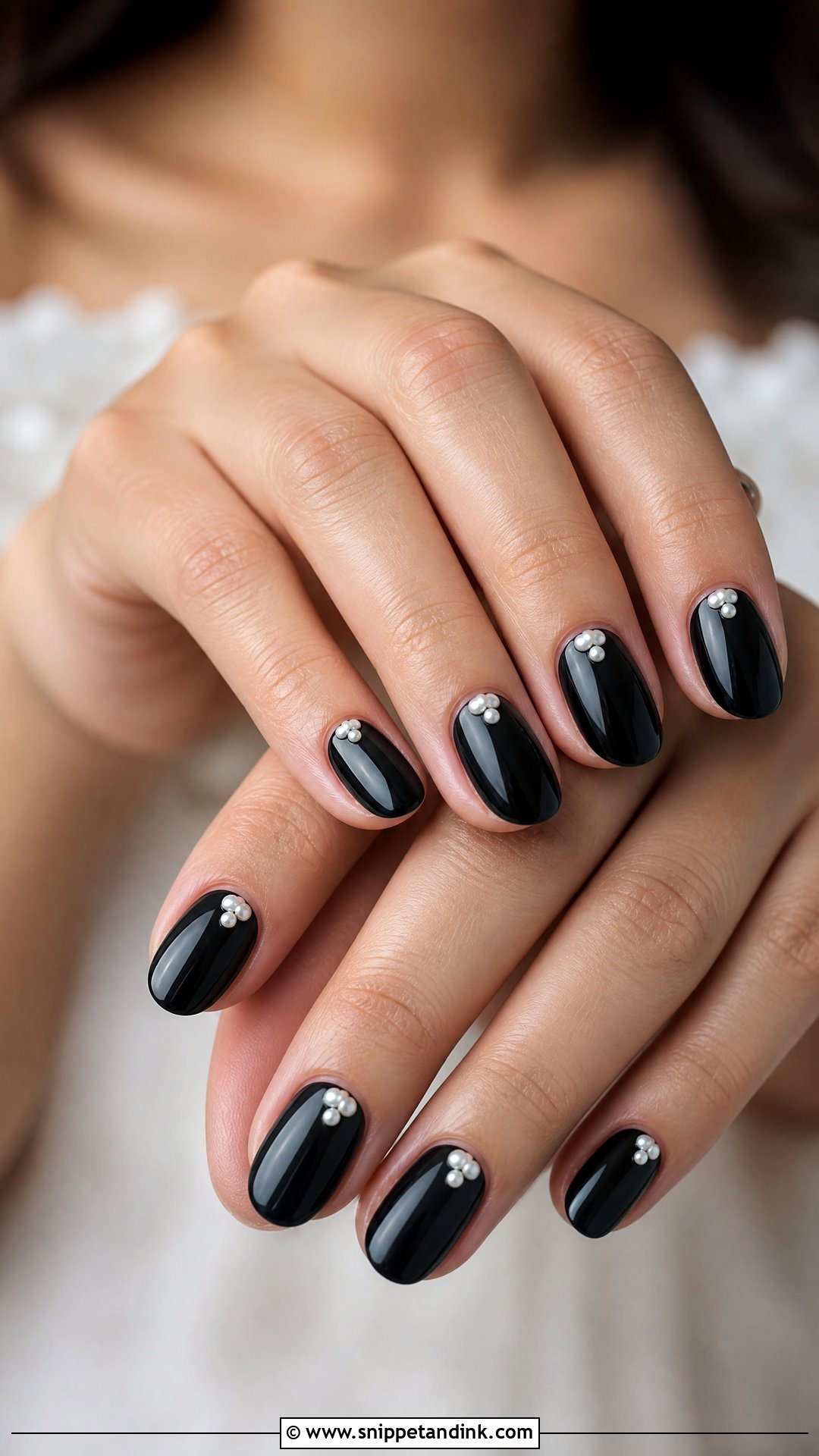 Black Pearl Wedding Nails - Snippet and Ink - 25 Black Wedding Nails for Bride