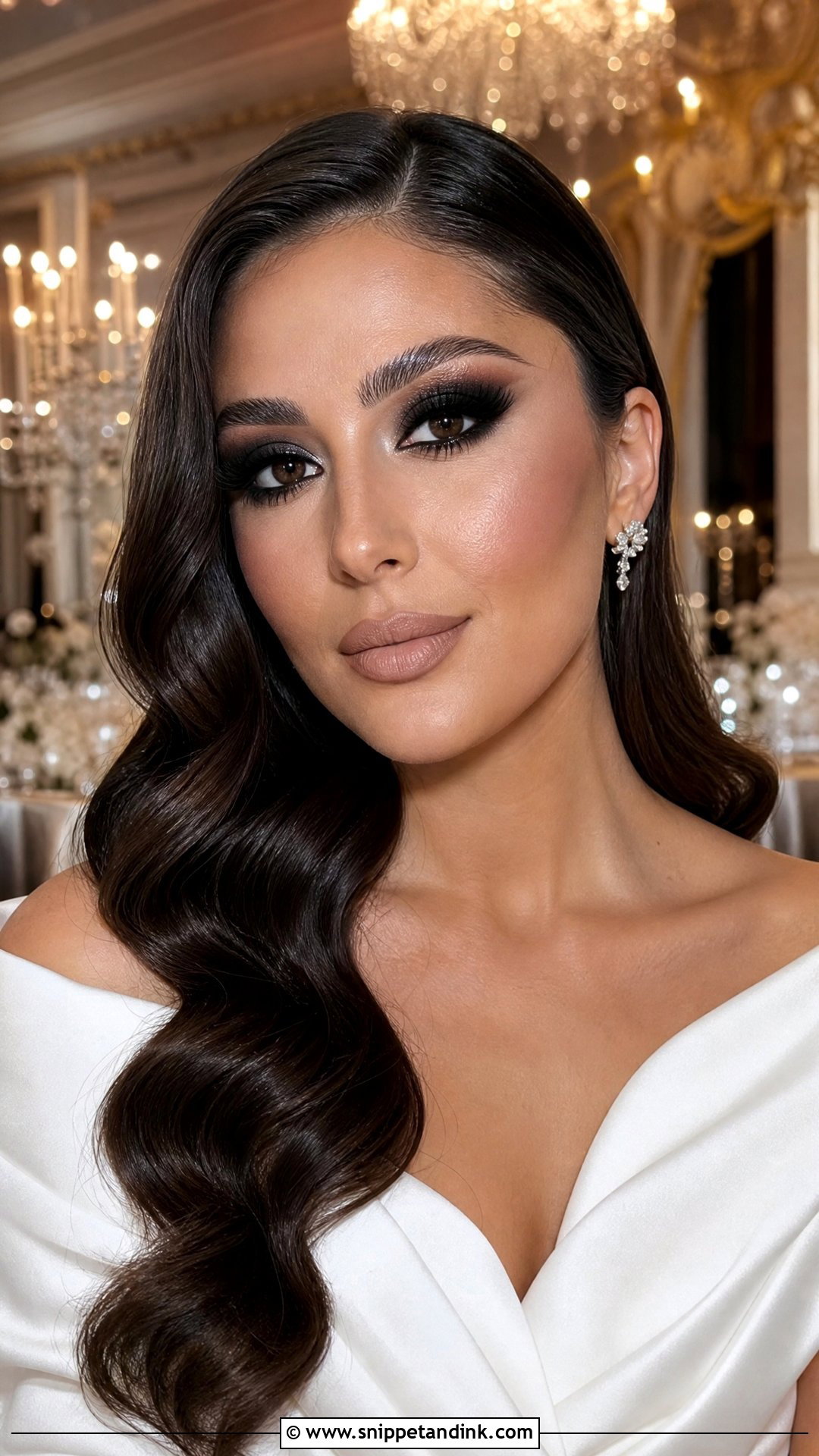 Black Smokey Glam Bride Makeup - Snippet and Ink - 35 Glam Bride Makeup Ideas
