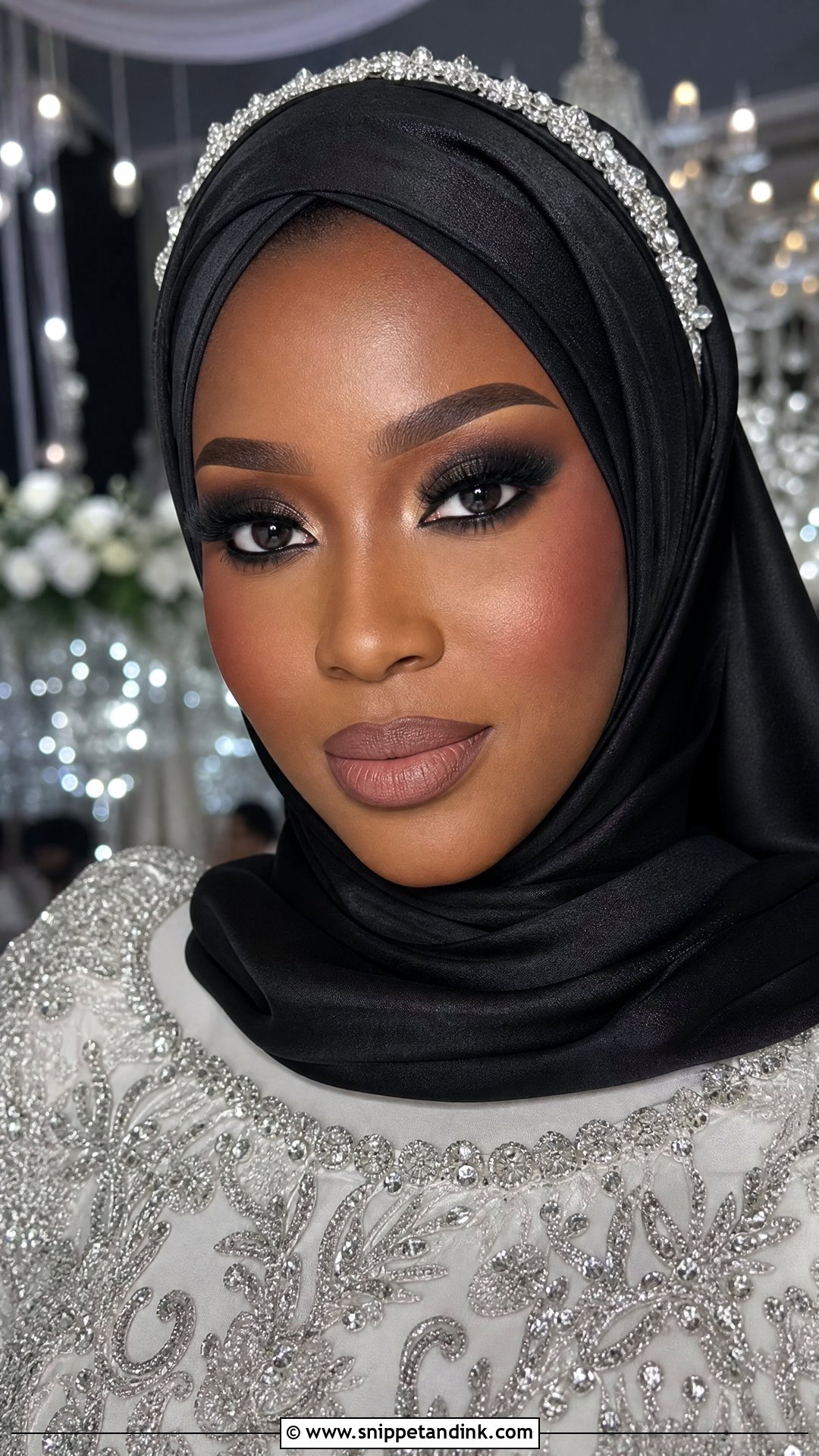Black Smokey Hijab Bridal Makeup - Snippet and Ink - 25 Wedding Makeup Hijab Ideas