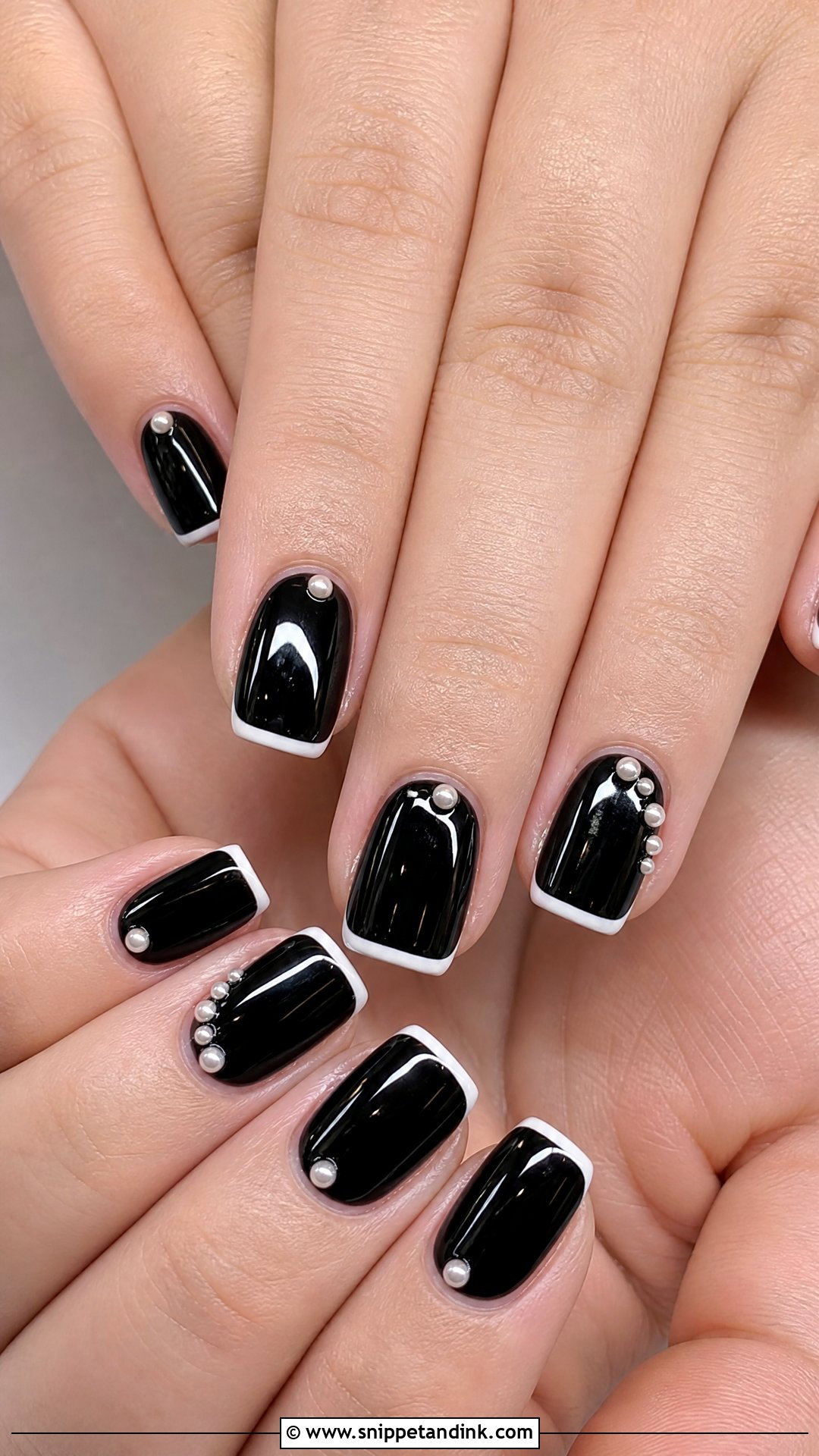 Black Square Bridal Nails - Snippet and Ink - 25 Black Bridal Nails