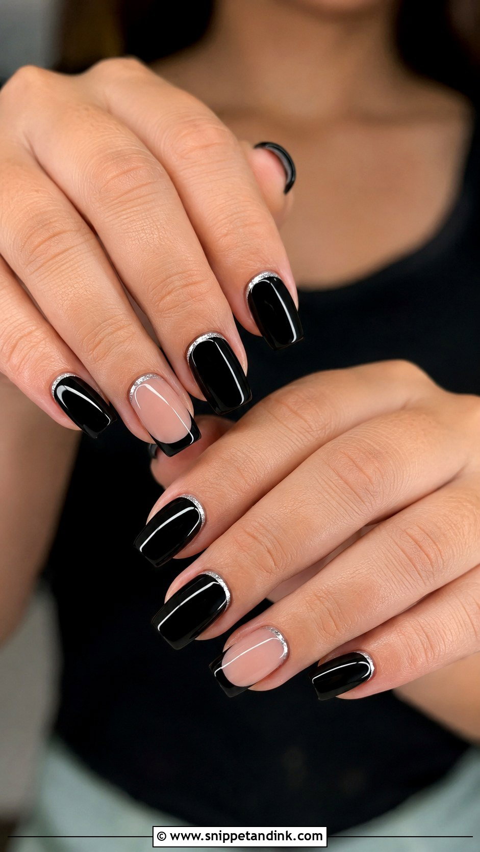Black Square Wedding Nails - Snippet and Ink - 30 Black Wedding Nails