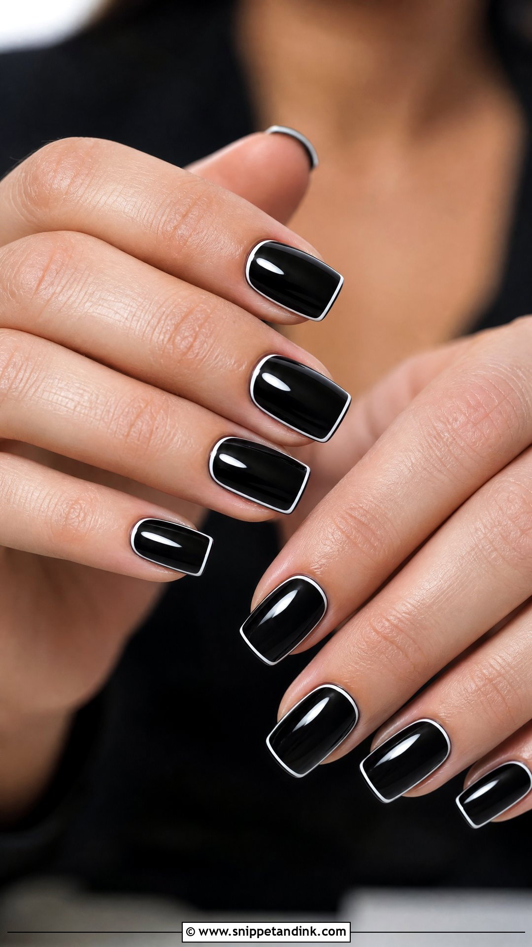 Black Square Wedding Nails - Snippet and Ink - 25 Black Wedding Nails for Bride