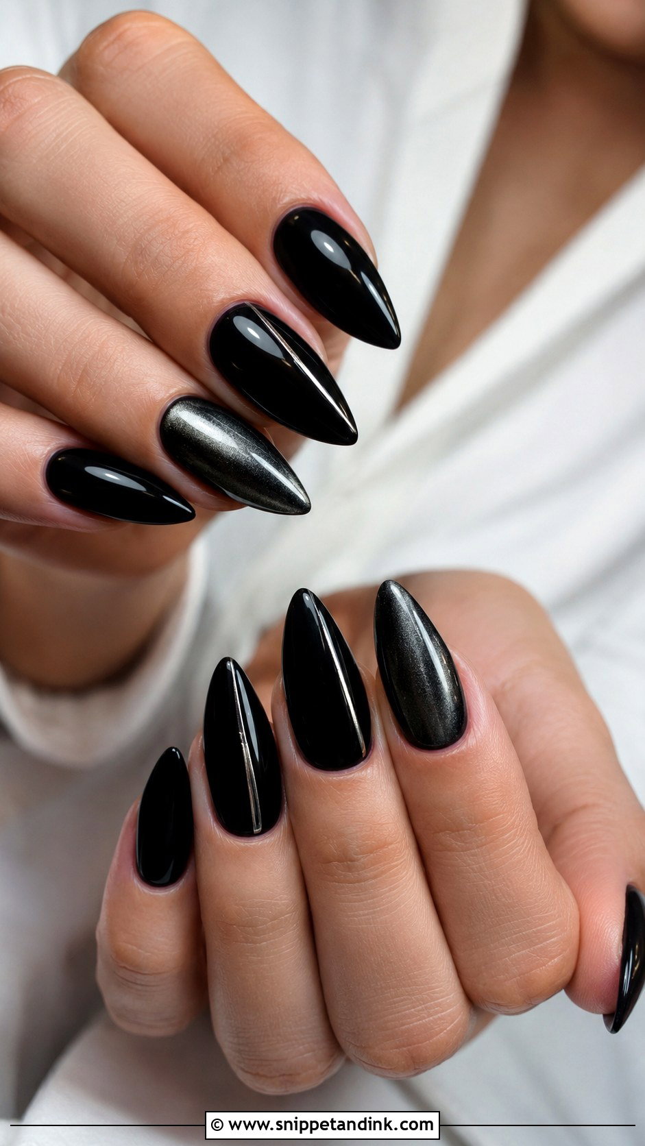 Black Stiletto Wedding Nails - Snippet and Ink - 20 Classy Black Wedding Nails
