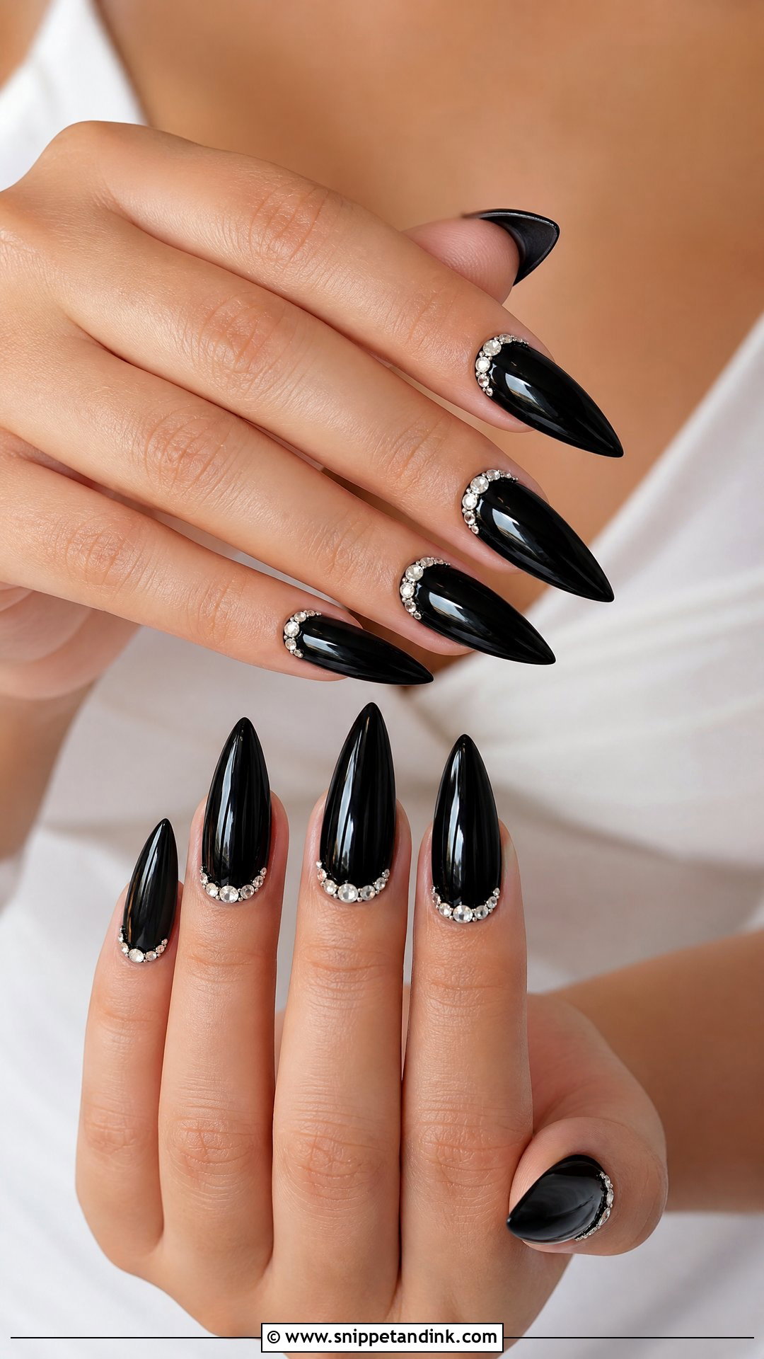 Black Stiletto Wedding Nails - Snippet and Ink - 25 Black Wedding Nails for Bride