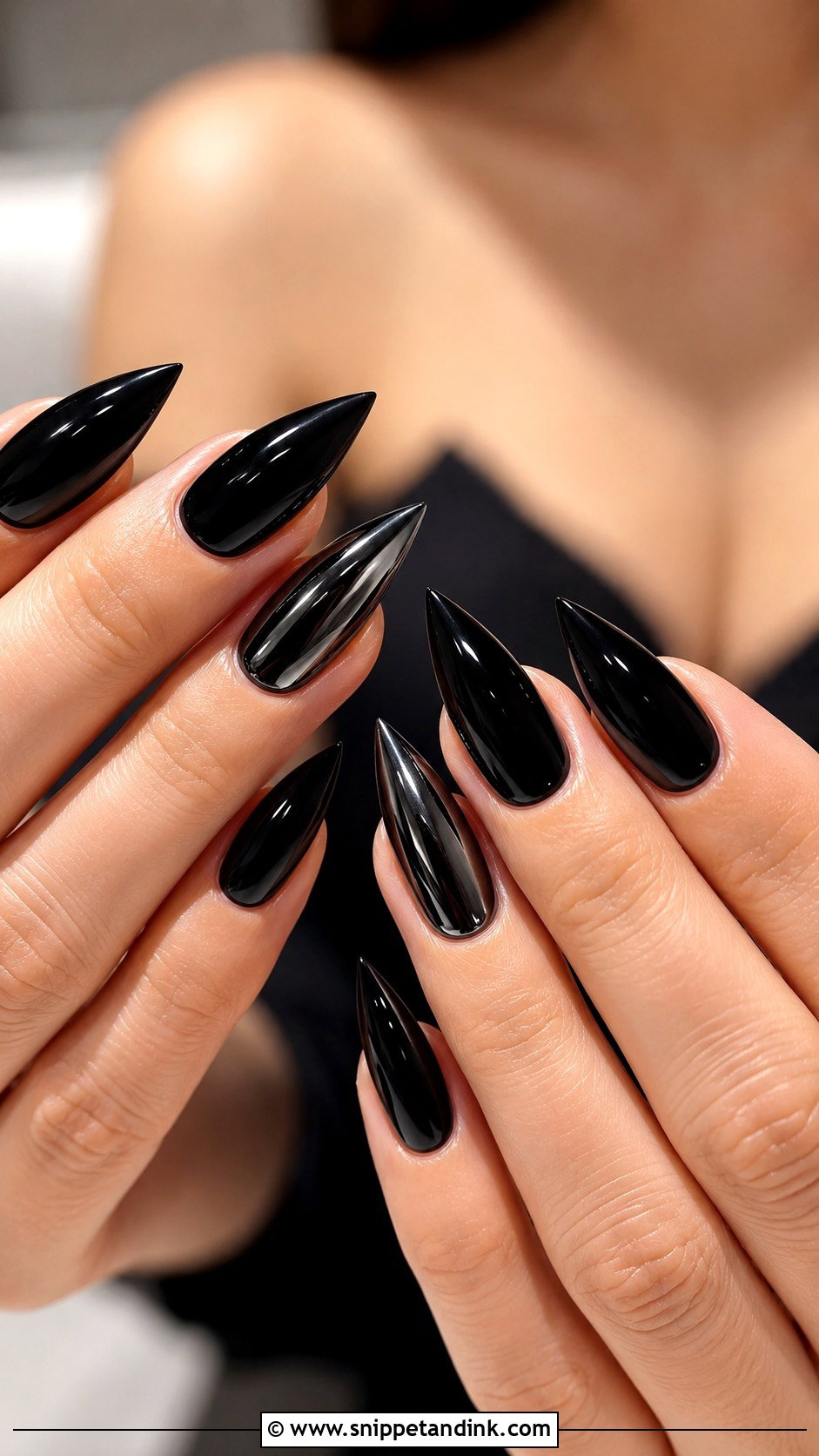 Black Stiletto Wedding Nails - Snippet and Ink - 30 Black Wedding Nails