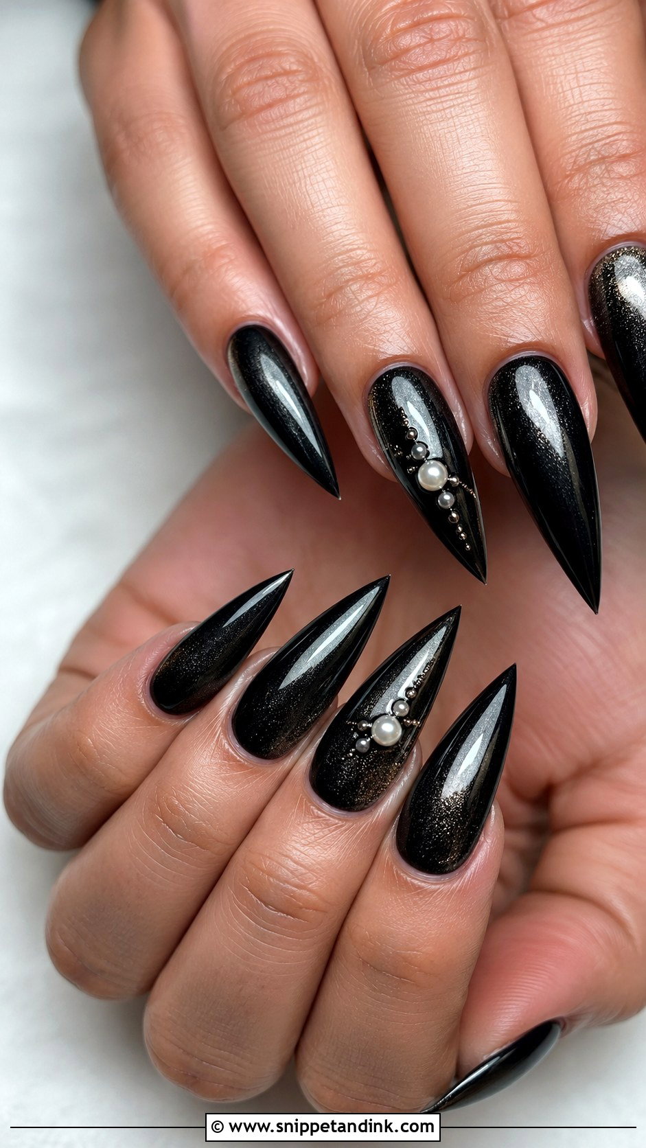 Black Stiletto Wedding Nails - Snippet and Ink - 20 Black Nails for Wedding