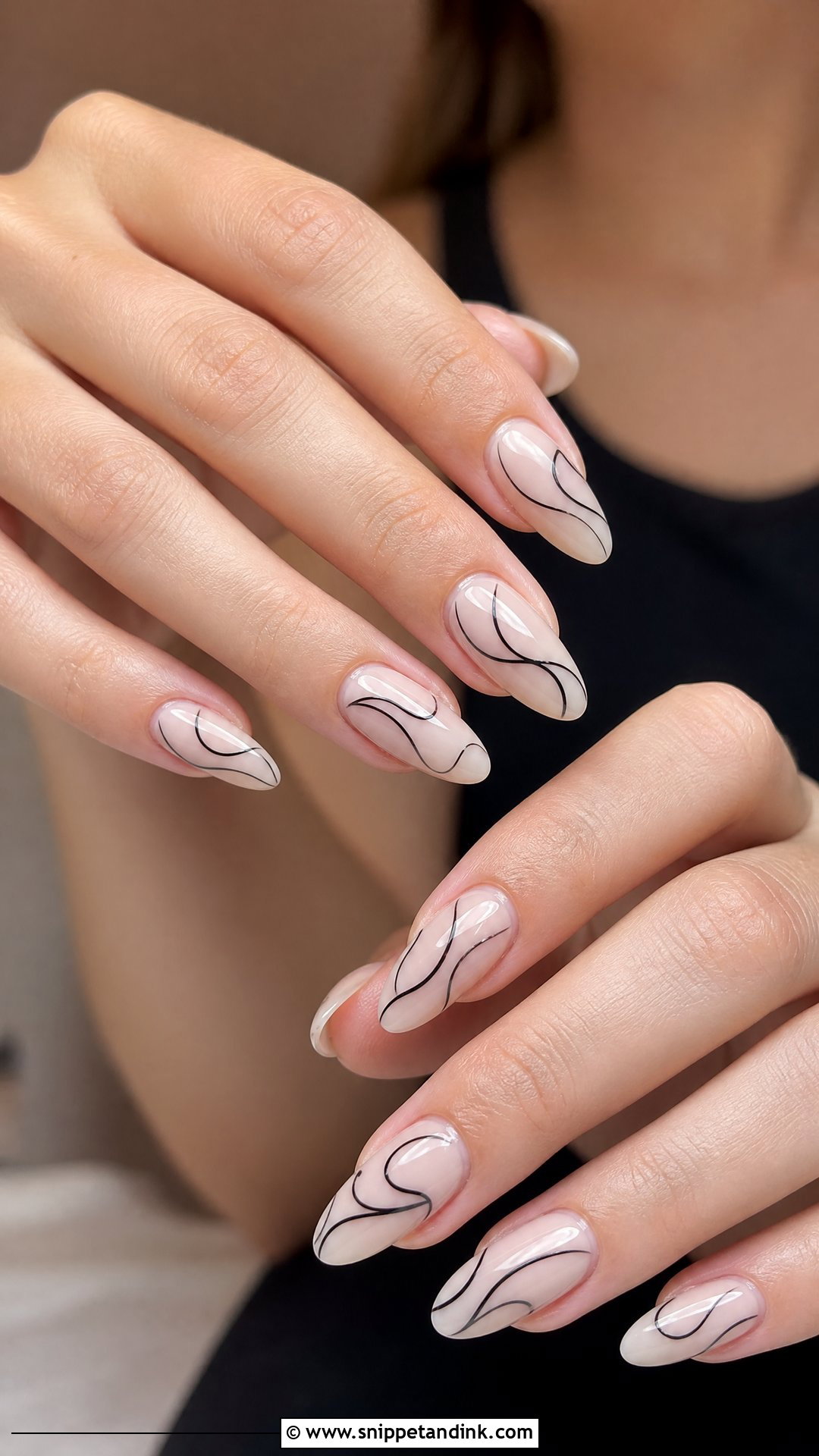 Black Swirl Wedding Nails - Snippet and Ink - 25 Black Wedding Nails for Bride