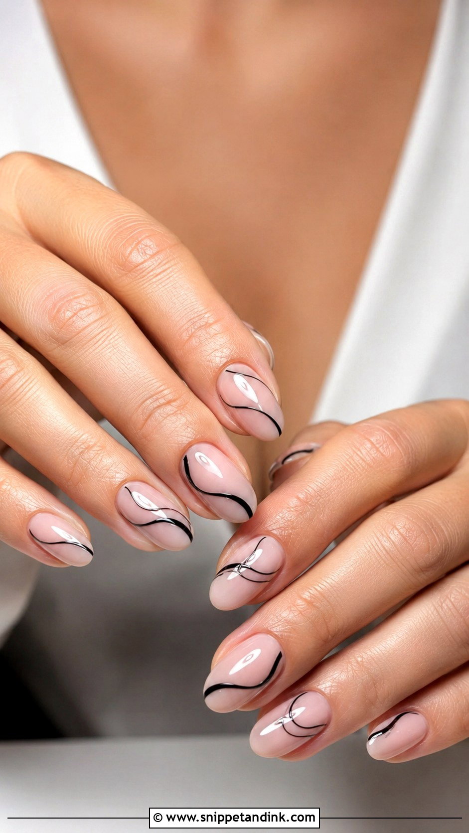 Black Swirl Wedding Nails - Snippet and Ink - 20 Classy Black Wedding Nails