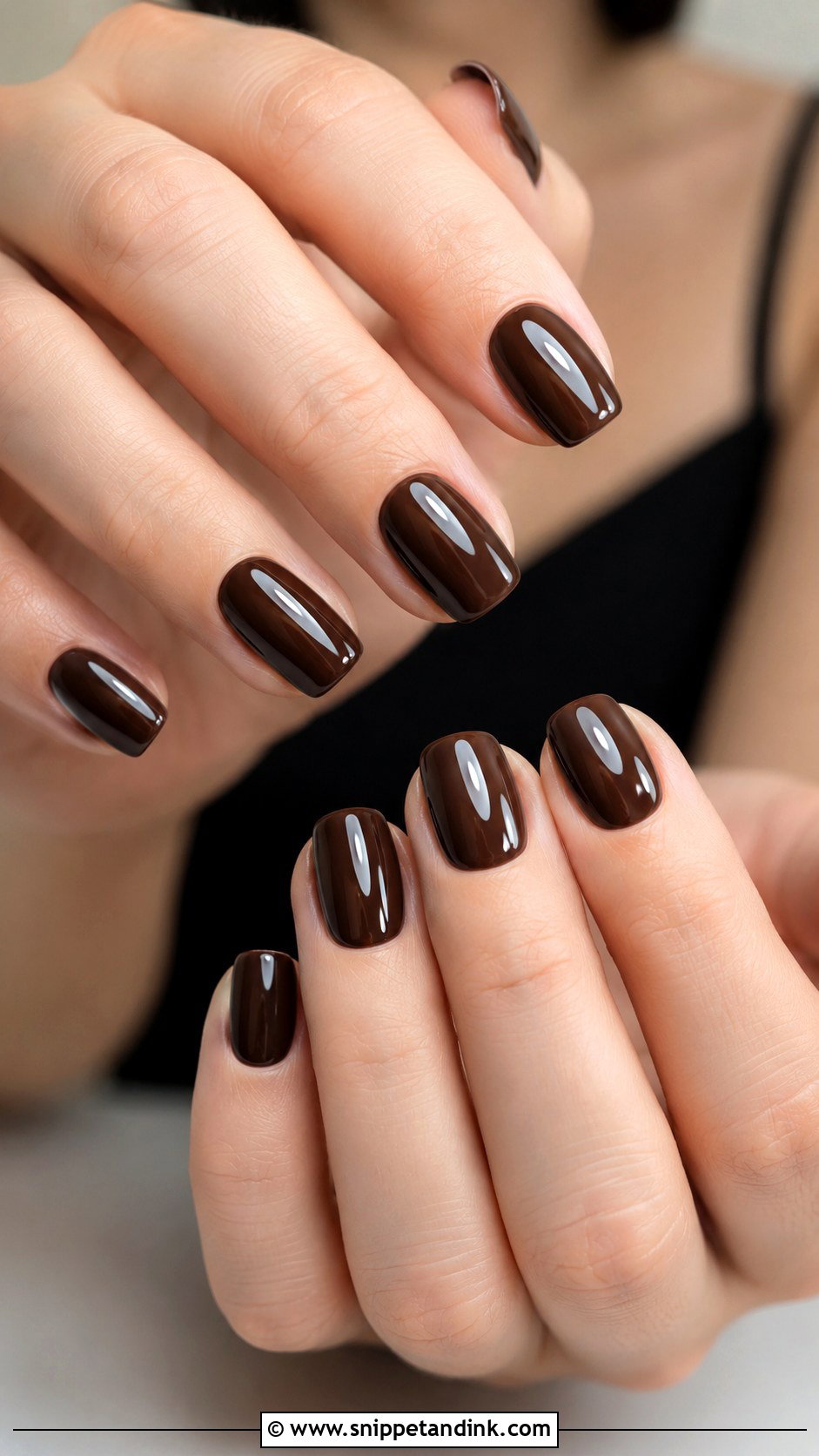 Black Tie Wedding Guest Espresso Brown Nails - Snippet and Ink - 20 Black Tie Wedding Guest Nails