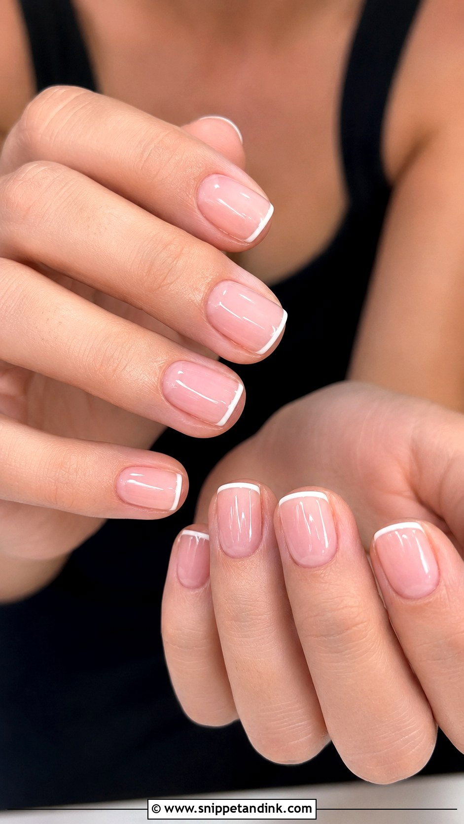 Black Tie Wedding Guest Micro French Nails - Snippet and Ink - 20 Black Tie Wedding Guest Nails