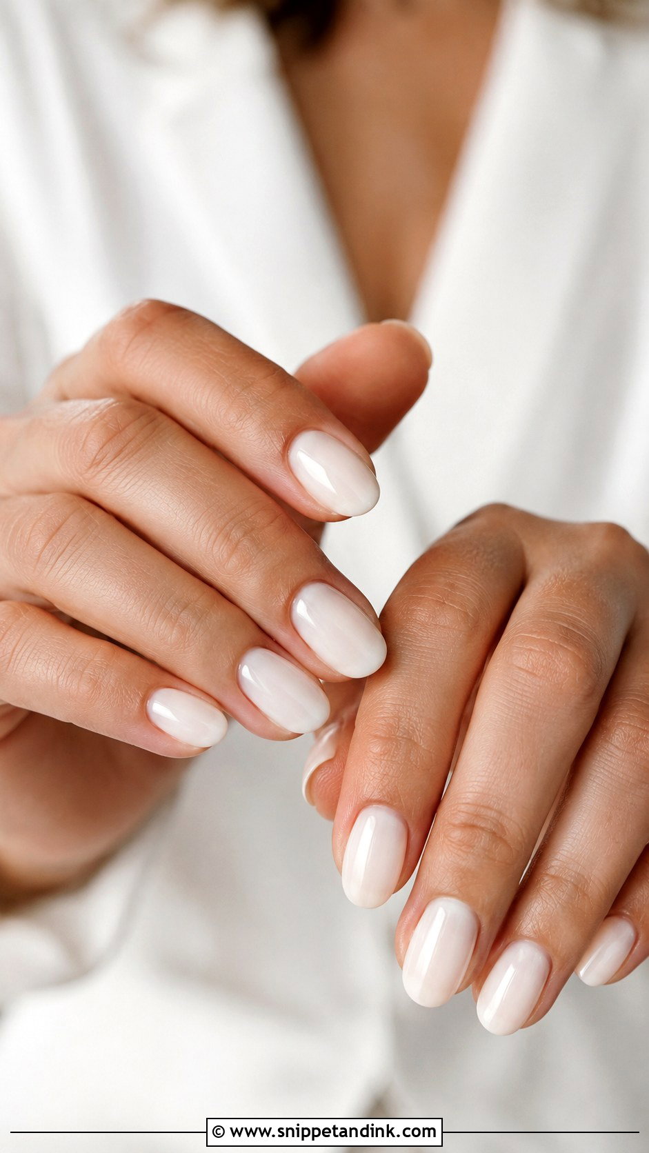 Black Tie Wedding Guest Milky White Nails - Snippet and Ink - 20 Black Tie Wedding Guest Nails