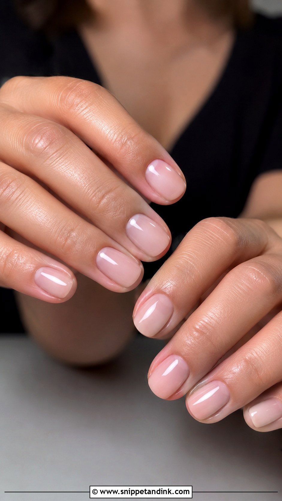 Black Tie Wedding Guest Sheer Glossy Nails - Snippet and Ink - 20 Black Tie Wedding Guest Nails