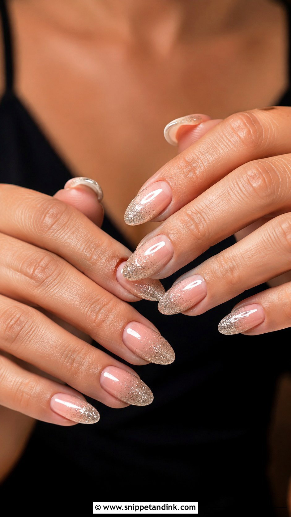 Black Tie Wedding Guest Soft Glitter Ombre Nails - Snippet and Ink - 20 Black Tie Wedding Guest Nails