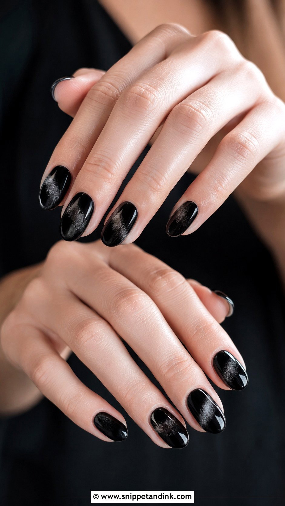 Black Velvet Bridesmaid Nails - Snippet and Ink - 20 Black Bridesmaid Wedding Nails