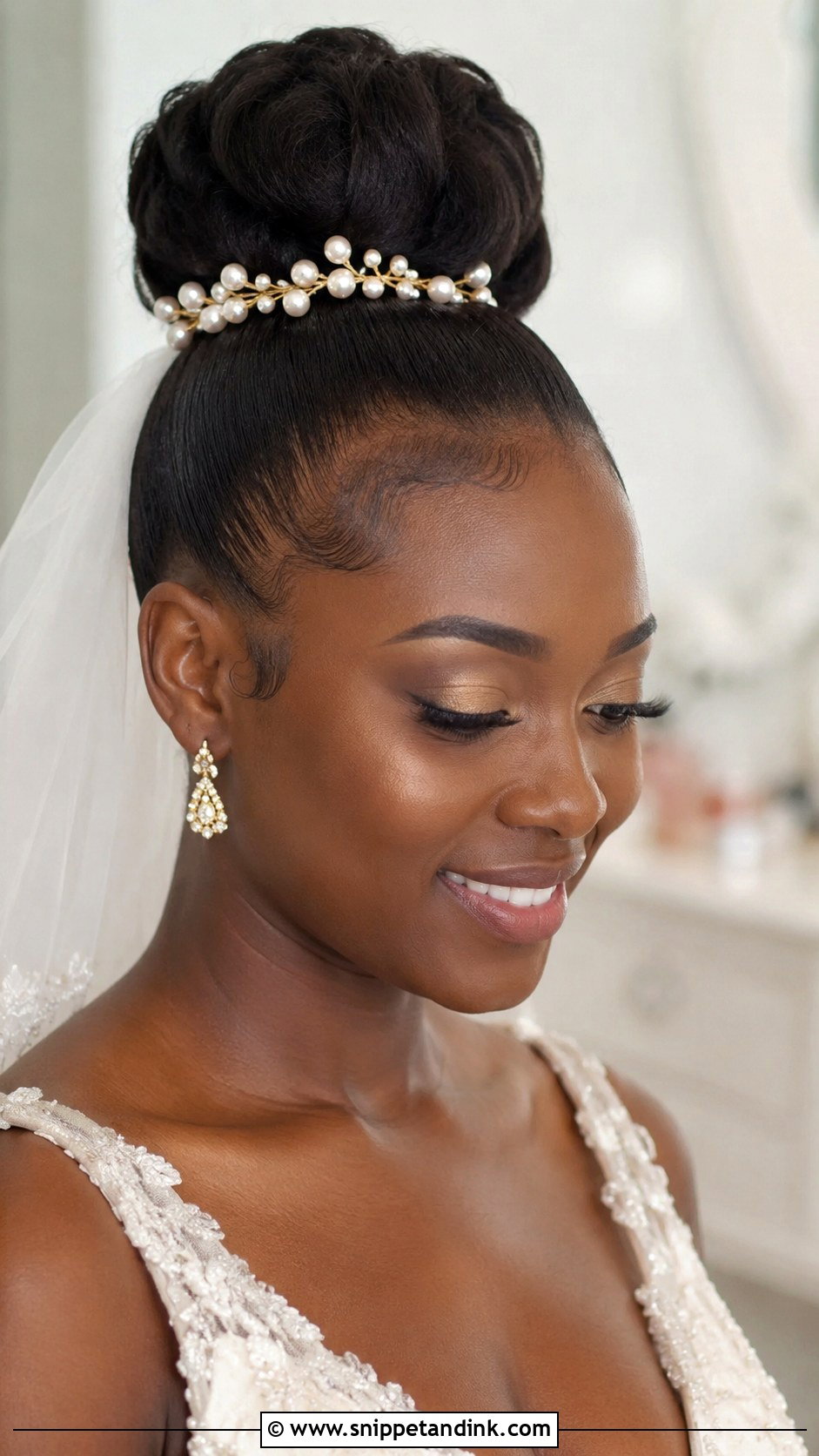 Black Wedding Bun - Snippet and Ink - 20 Hair Bun Wedding Style Ideas