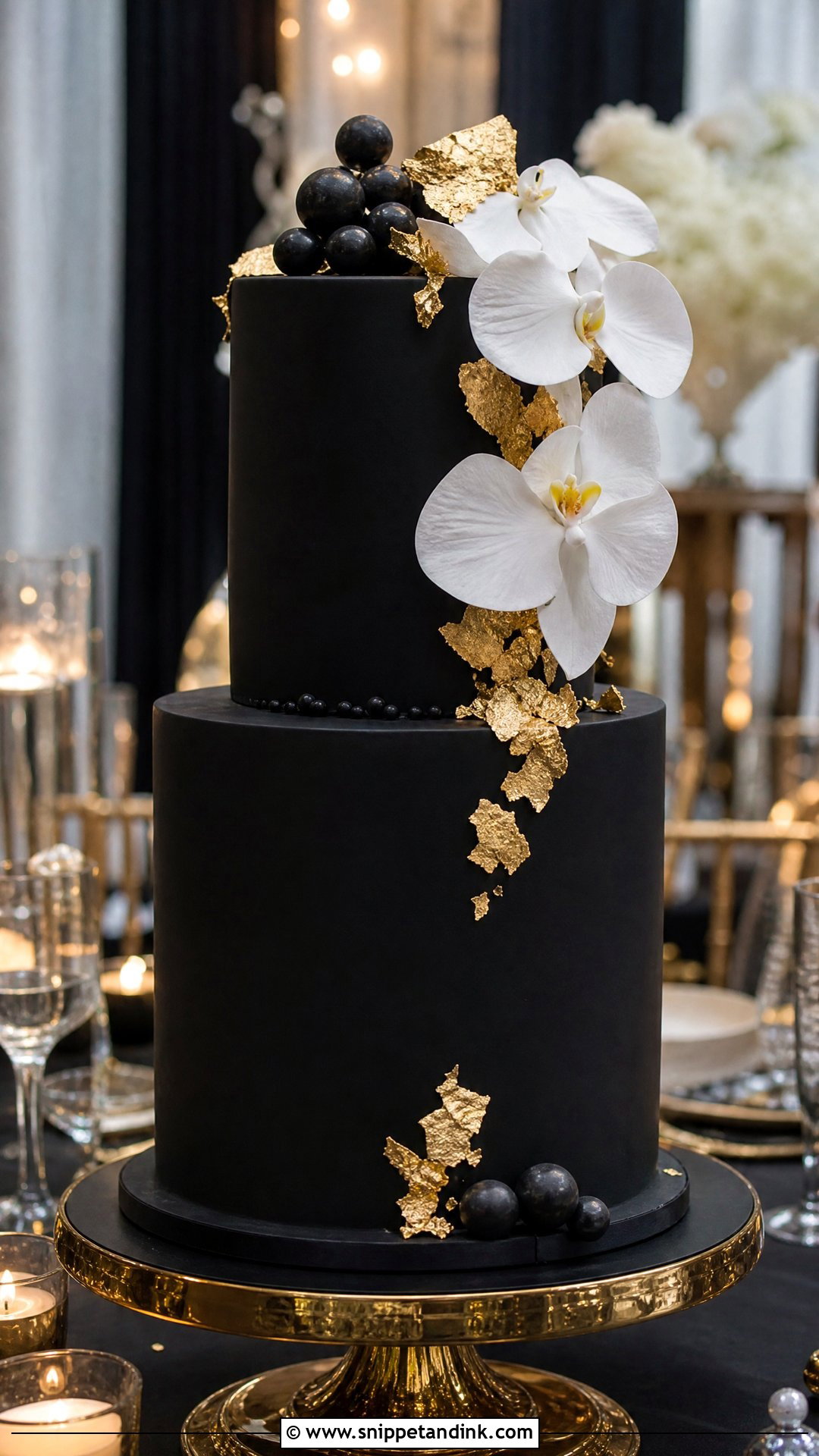 Black Wedding Cake - Snippet and Ink - 30 Modern Wedding Cake Ideas