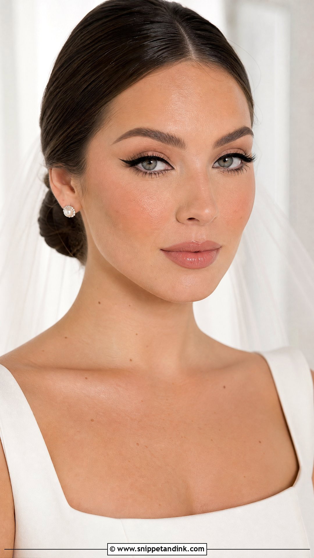 Black Winged Liner Bridal Makeup - Snippet and Ink - 25 Bridal Makeup Inspiration Ideas