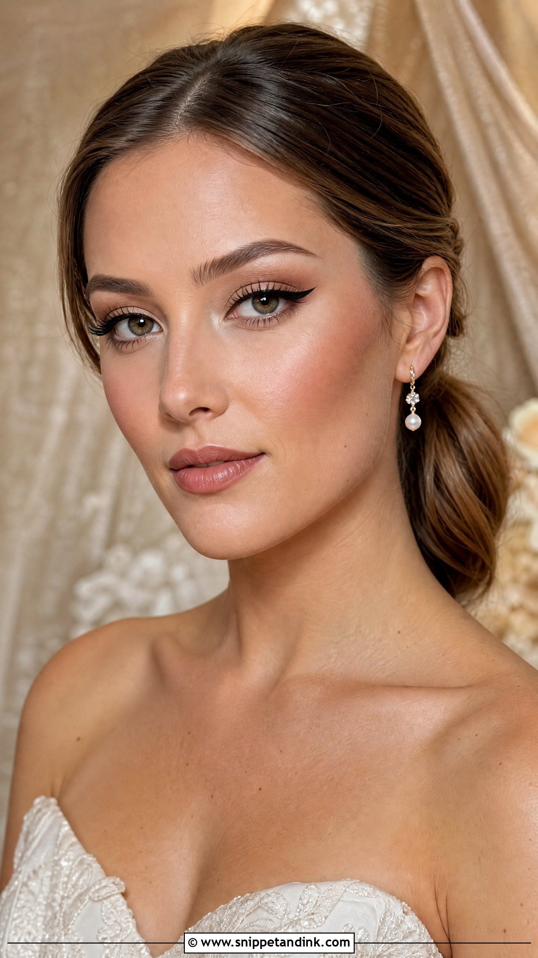 Black Winged Liner Wedding Makeup - Snippet and Ink - 20 Edgy Wedding Makeup Ideas