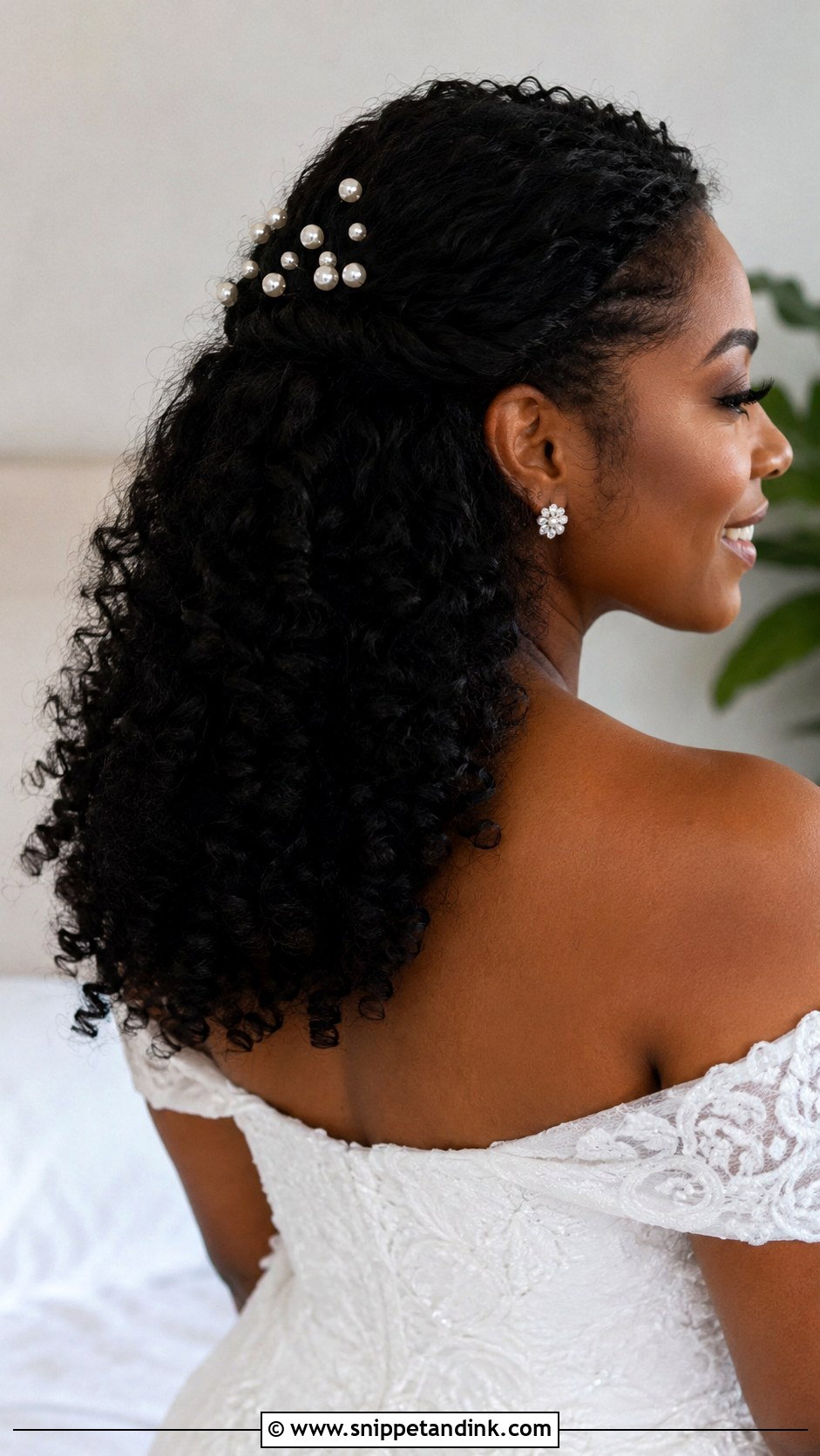 Black Woman Bridal Half Up Half Down - Snippet and Ink - 20 Black Woman Bridal Hair Ideas