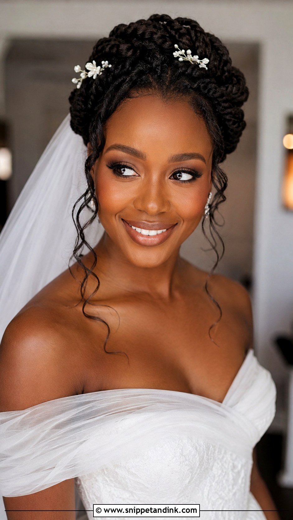 Black Woman Bridal Loc Updo - Snippet and Ink - 20 Black Woman Bridal Hair Ideas