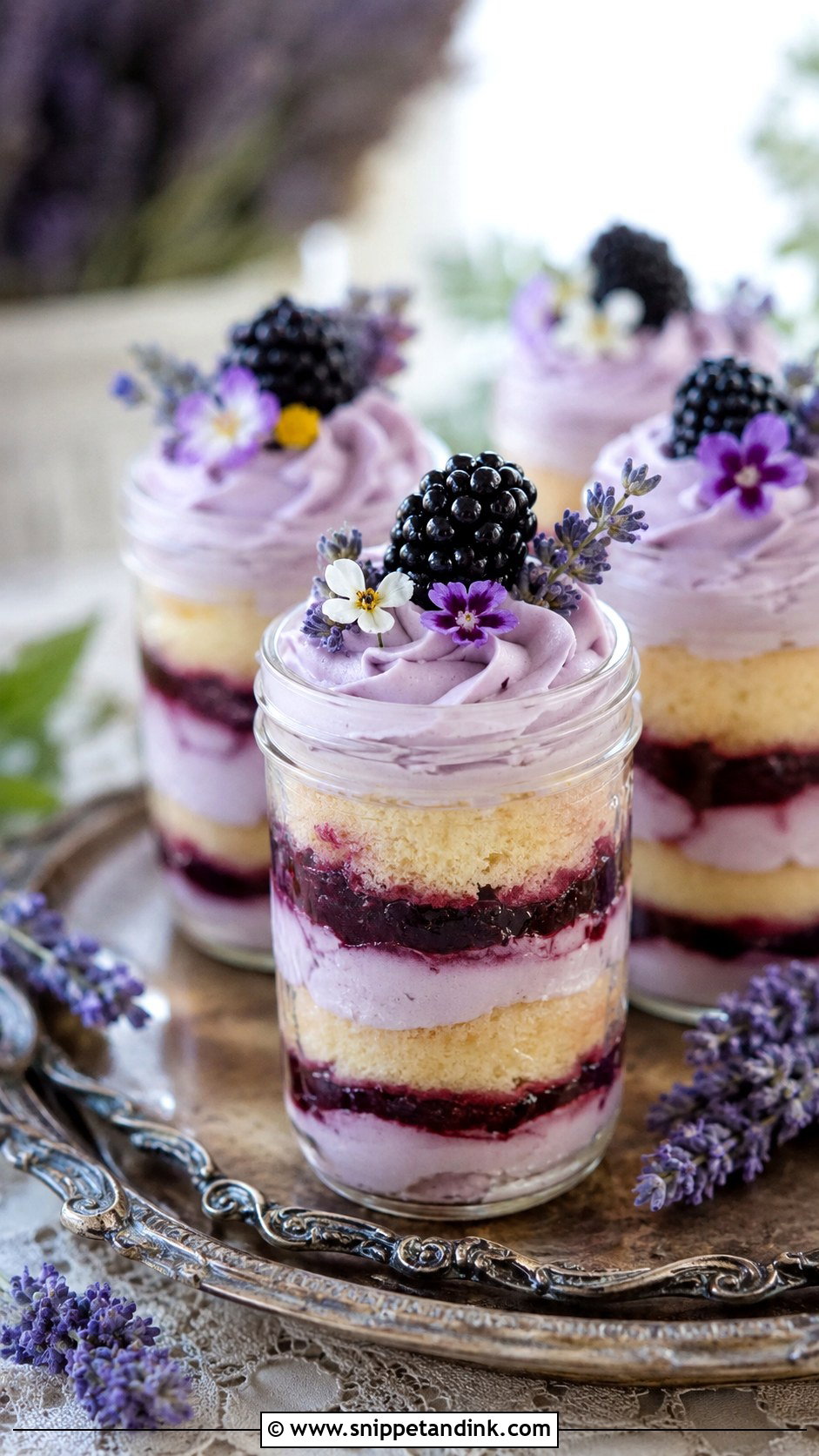 Blackberry Lavender Wedding Cake In A Jar - Snippet and Ink - 25 Wedding Cake Ideas in a Jar
