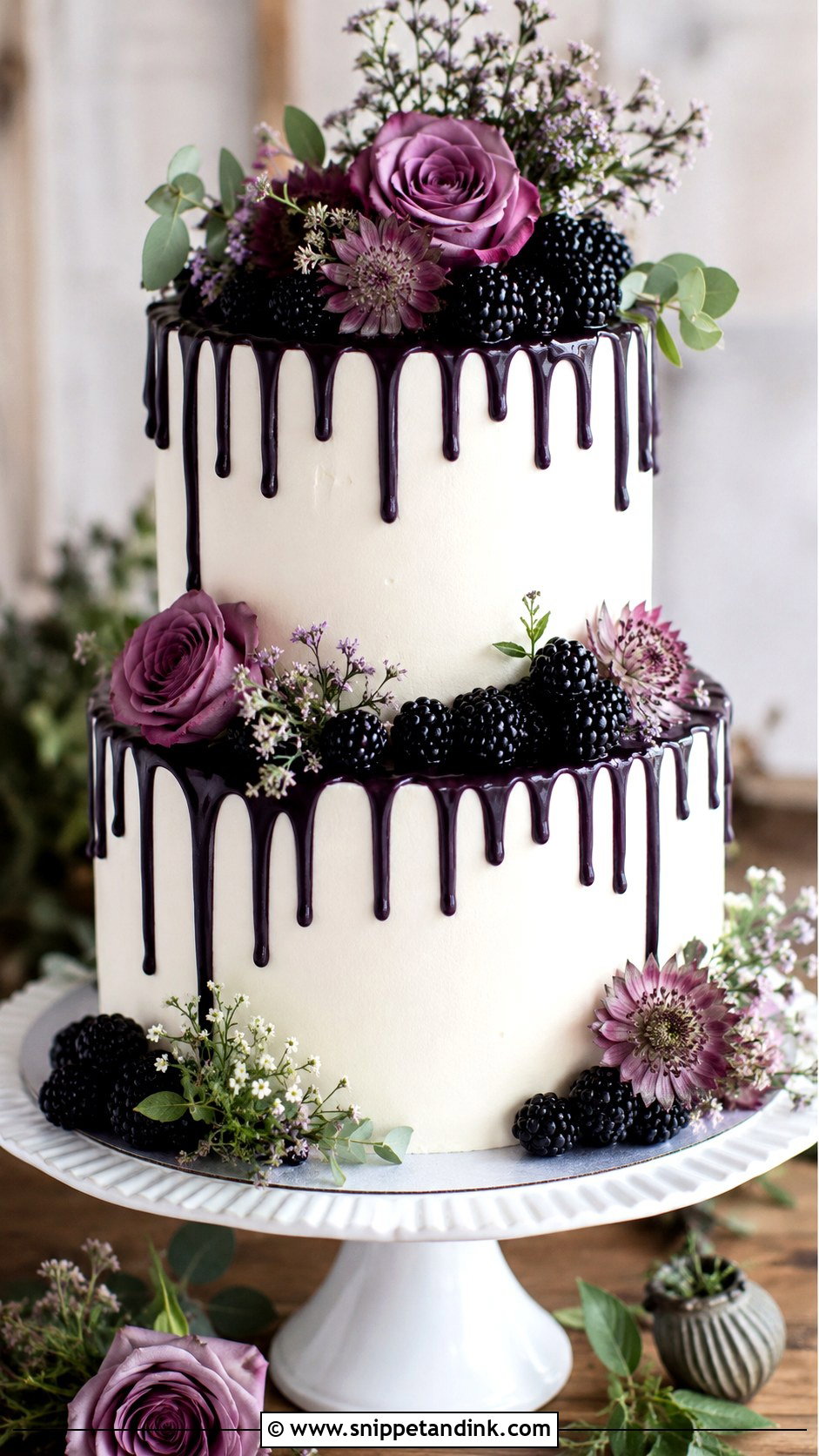 Blackberry Sponge Wedding Cake - Snippet and Ink - 25 Sponge Cake Wedding Cakes
