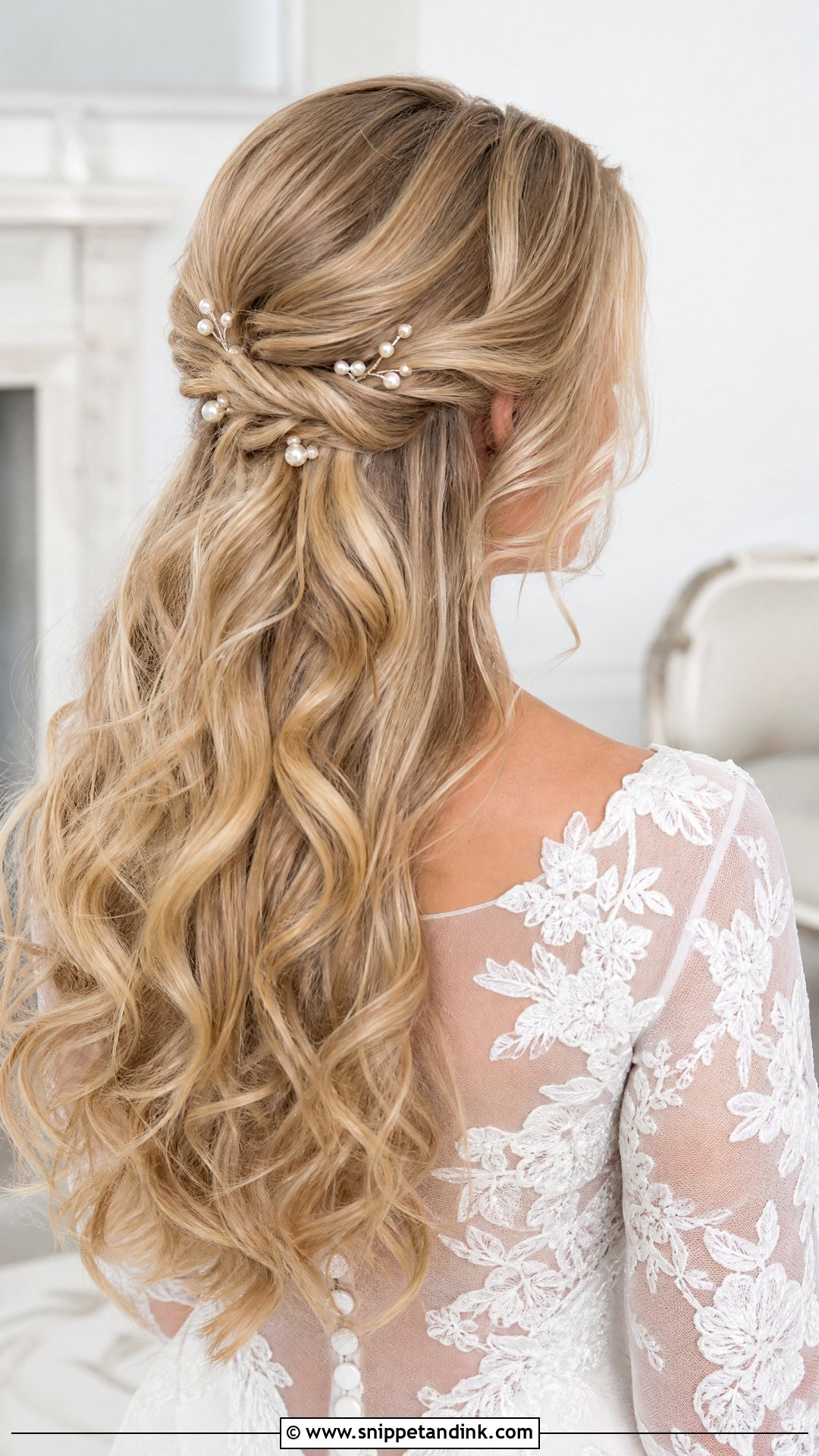 Blond Half Up Half Down Wedding Hair - Snippet and Ink - 15 Blond Wedding Hair Ideas